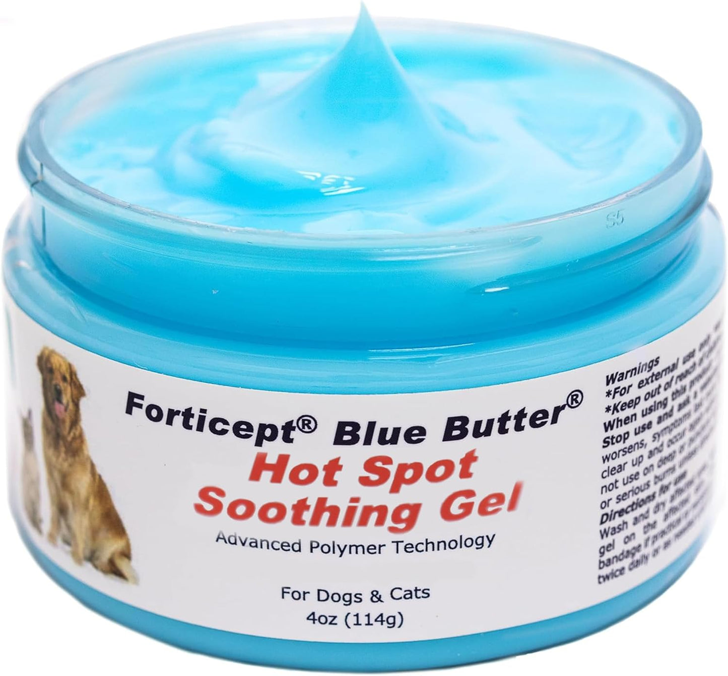 Blue Butter – Hot Spot Treatment for Dogs Cats | Dog Cat Wound Care | Skin Yeast Infections, Ringworm, Cuts, Rashes, First Aid Veterinary Strength anti Itch Cream 4Oz