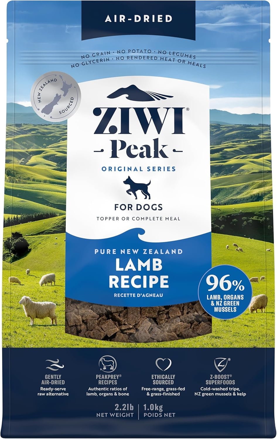 Peak Air-Dried Dog Food – Lamb - All Natural, High Protein, Grain Free, Limited Ingredient W/ Superfoods (35.2Oz)