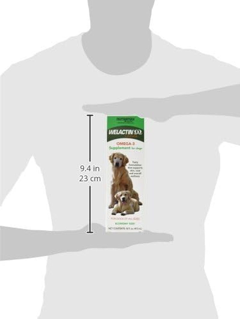Nutramax Welactin Omega 3 Fish Oil for Dogs, Skin and Coat Health Supplement, plus Joint, Immune, Kidney, and Brain Support, Premium Omega 3 Fatty Acids, for Dogs, 16 Ounce Liquid