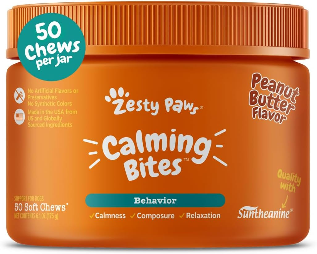 Calming Chews for Dogs - for Everyday Stress, Relaxation, Composure, and Separation Peanut Butter 50 Count