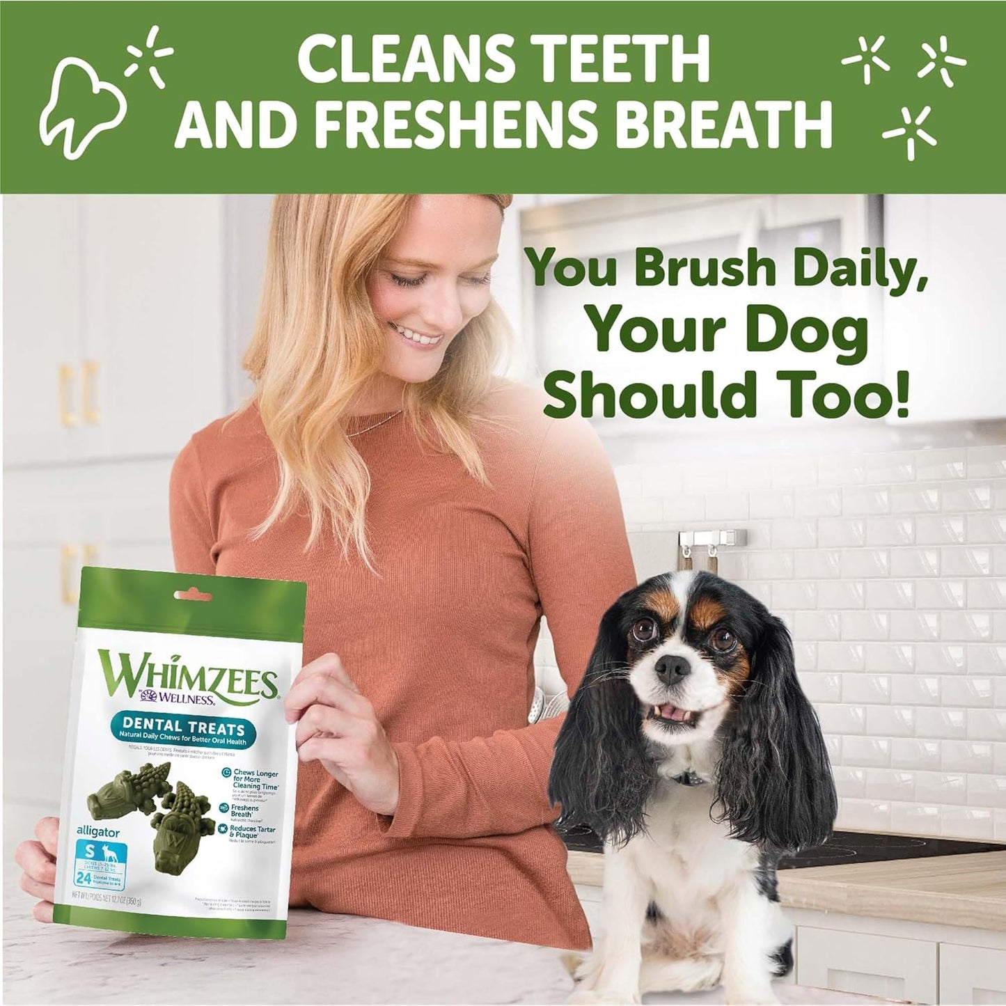 Wellness  Alligator Dog Dental Treats, Natural Chews, Small Size, (24 Count)