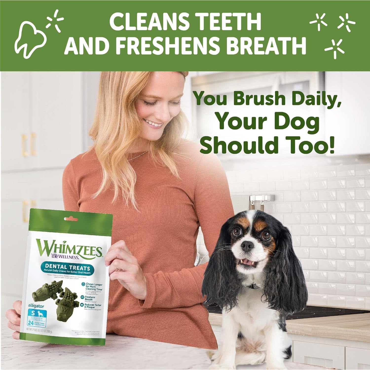 Wellness  Alligator Dog Dental Treats, Natural Chews, Small Size, (24 Count)