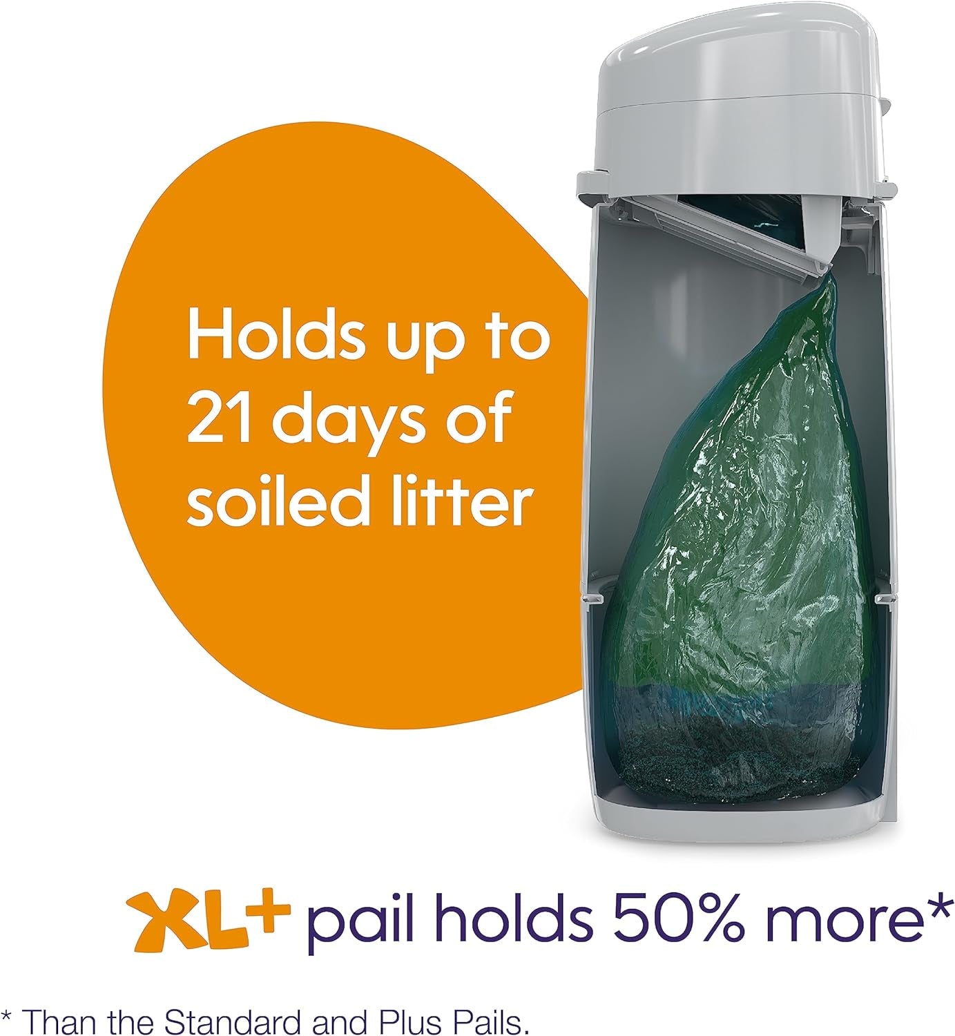 XL+ Pail | Cat Litter Waste Disposal System for Odor Control | Includes 1 Jumbo Refill Bag