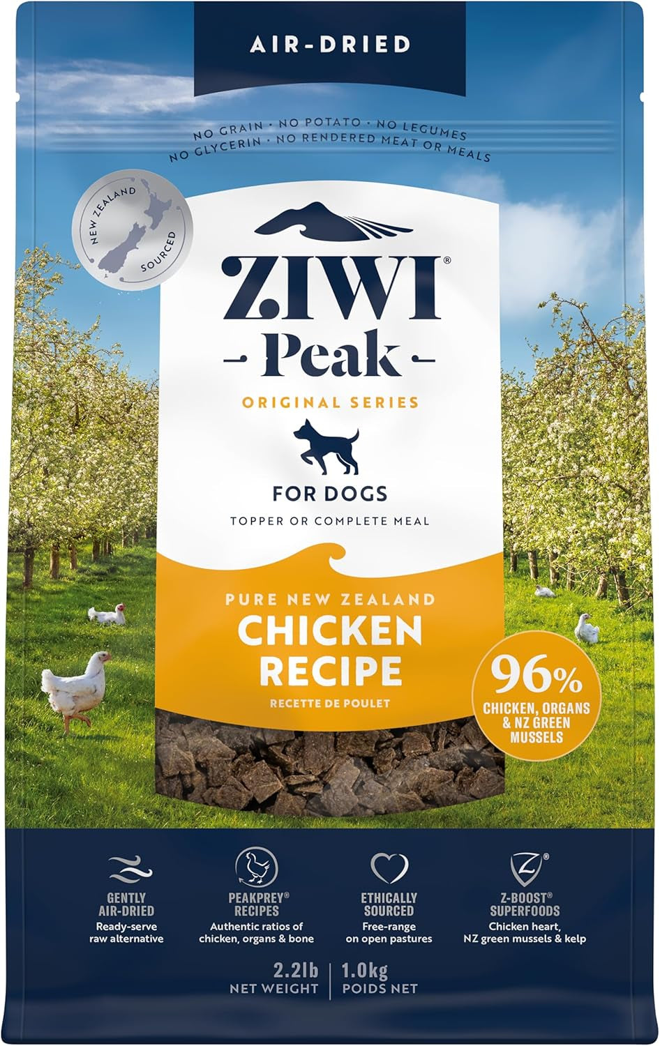Peak Air-Dried Dog Food – Chicken - All Natural, High Protein, Grain Free, Limited Ingredient W/ Superfoods (35.2Oz)