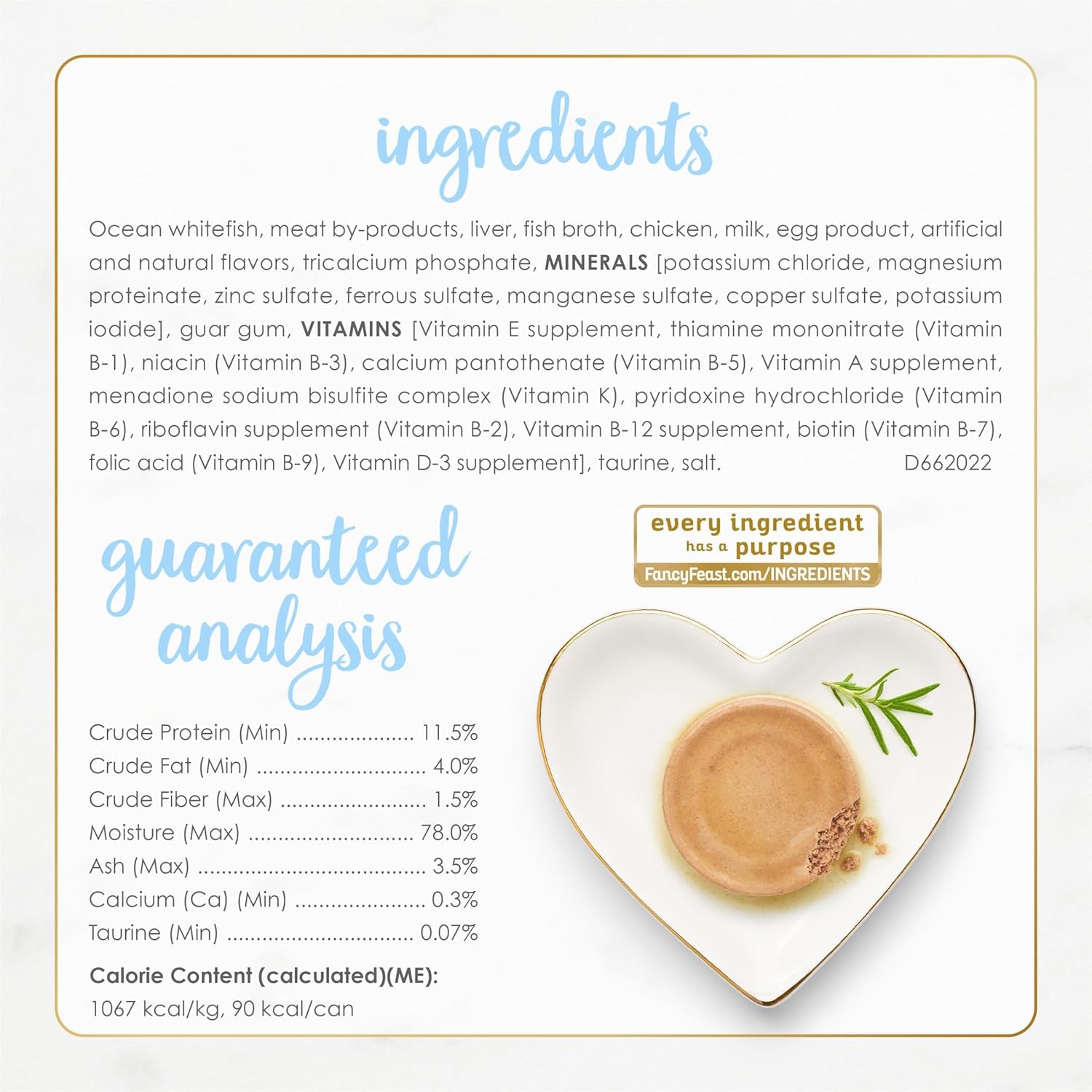 Purina  Tender Ocean Whitefish Feast Wet Kitten Food - (Pack of 24) 3 Oz. Cans