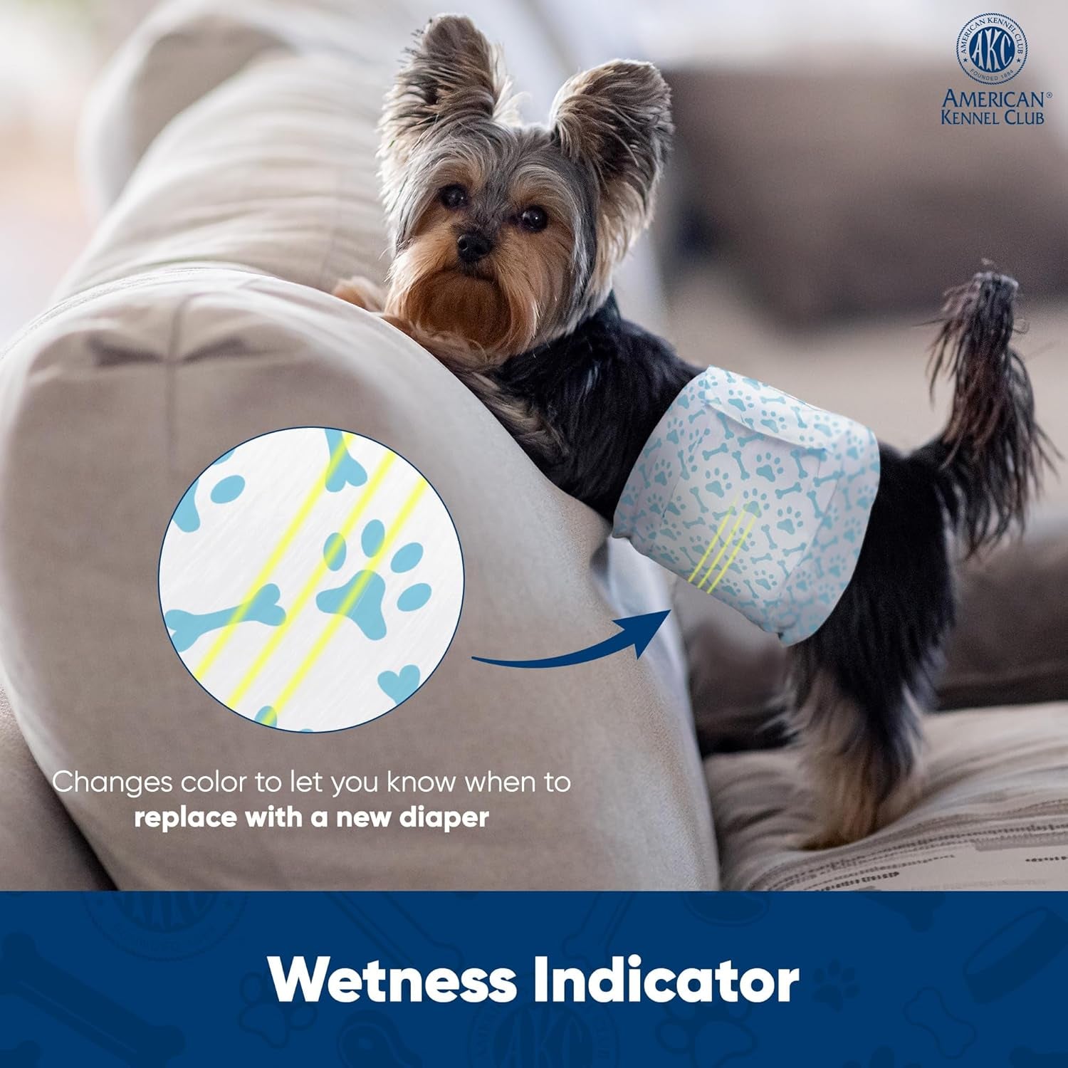 Male Dog Wrap, Disposable Diapers with Wetness Indicator, Large, 50 Count