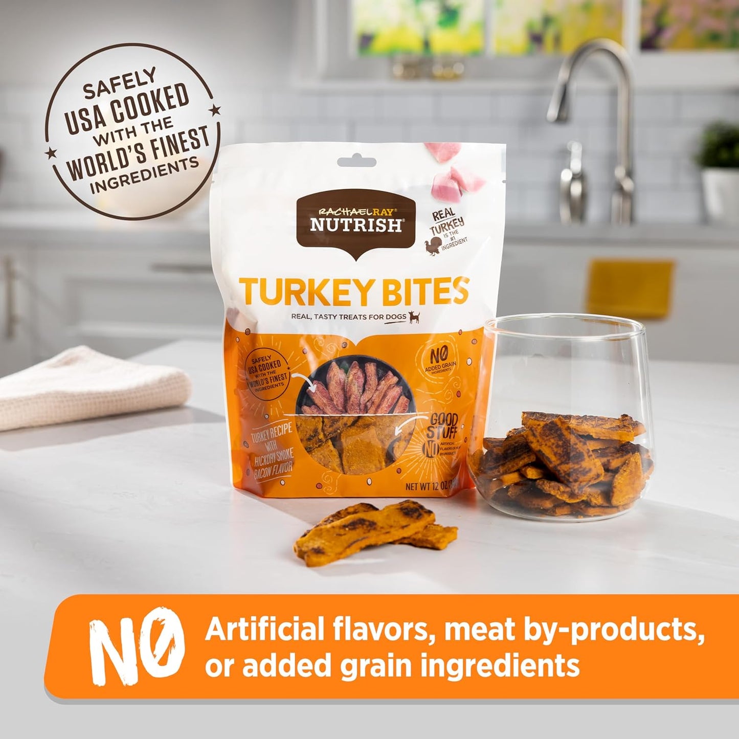Rachael Ray  Turkey Bites Turkey Recipe with Hickory Smoke Bacon Flavor Dog Treats, 12 Oz. Pouch