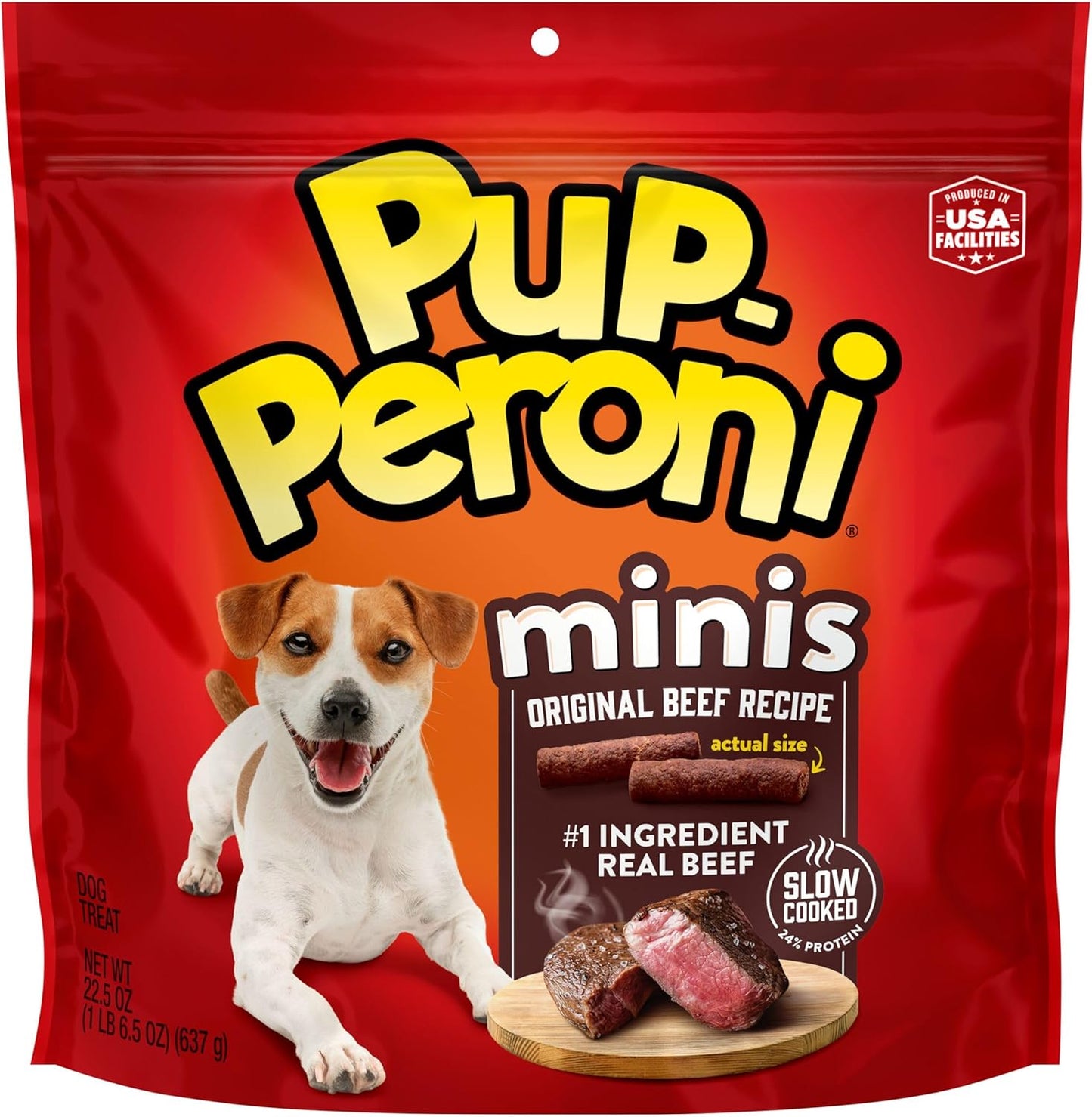 Mini Dog Treats, Original Beef Flavor, 22.5 Ounce, Made with Real Beef
