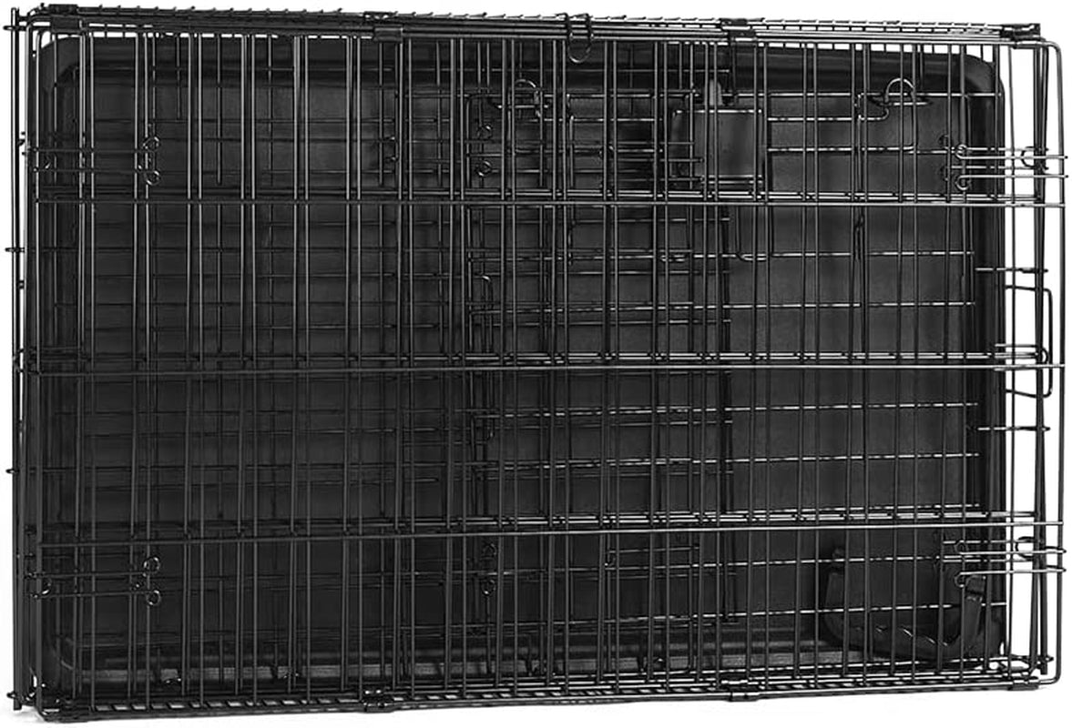 Durable, Foldable Metal Wire Dog Crate with Tray, Single Door, 30 X 19 X 21 In, Black
