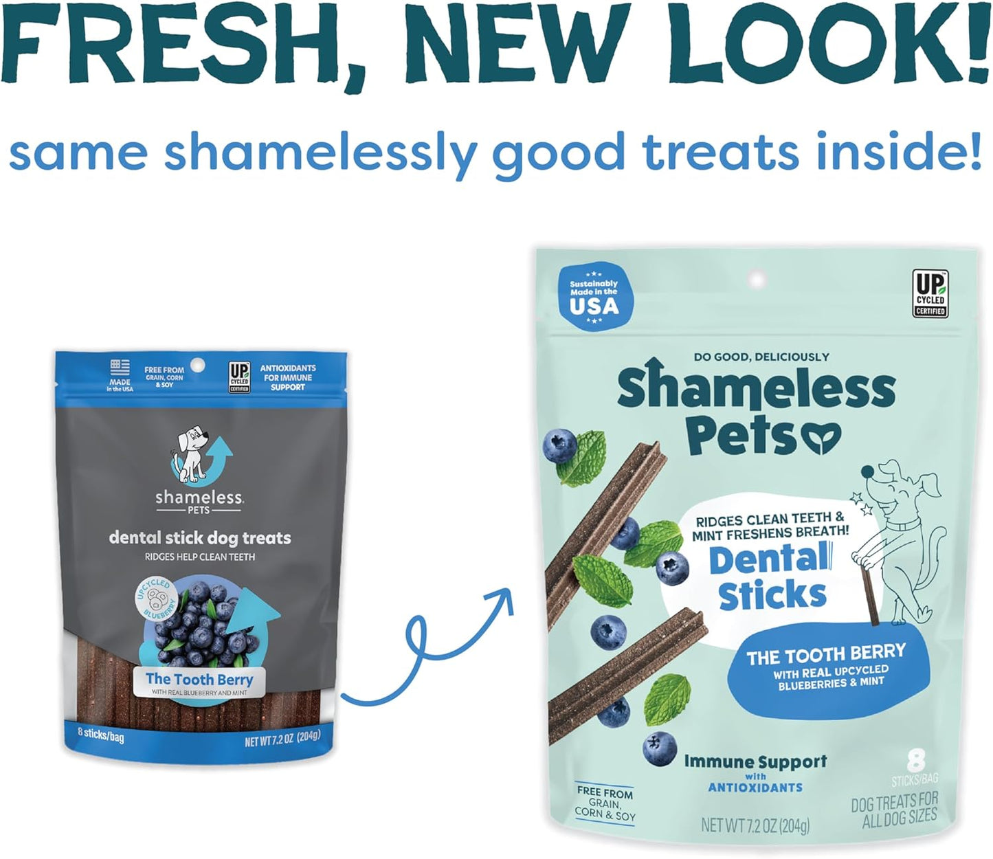 Dental Treats for Dogs, the Tooth Berry - Healthy Dental Sticks with Immune Support for Teeth Cleaning & Fresh Breath - Free from Grain, Corn & Soy