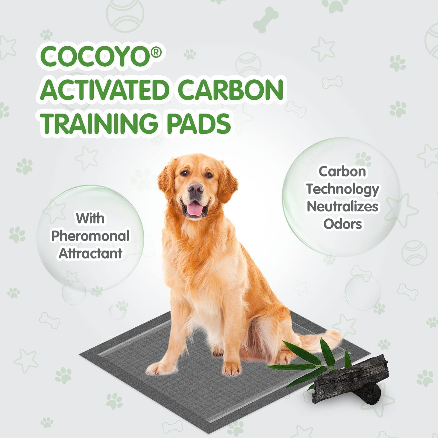 Dog Training Pads Extra Large Size丨Carbon Absorb Eliminating Urine Odor Puppy Pads 丨 Premium Charcoal Dog Pee Pads (40 Count, XXL 30X36 Inch),Black