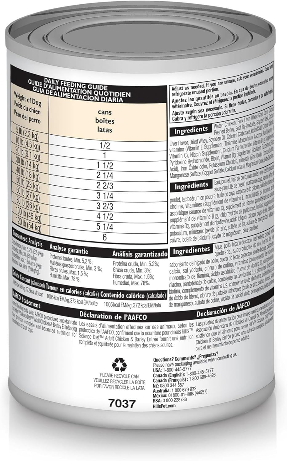 Adult 1-6, Adult 1-6 Premium Nutrition, Wet Dog Food, Chicken & Barley Loaf, 13 Oz Can, Case of 12