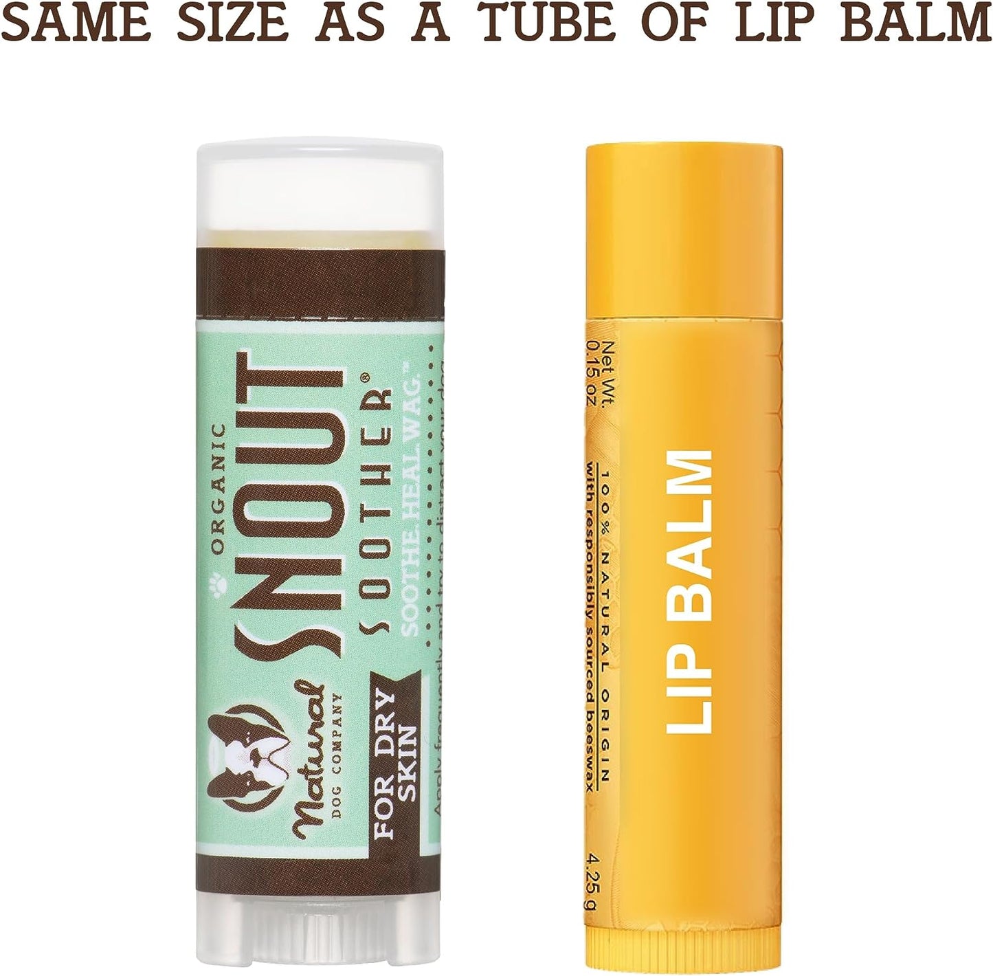 Snout Soother, Dog Nose Balm, Wax & Cream for Dry, Cracked Noses, Heals & Moisturizes with Shea Butter & Coconut Oil, Lick-Safe Nose Butter, Made in USA, 0.15 Oz. Stick