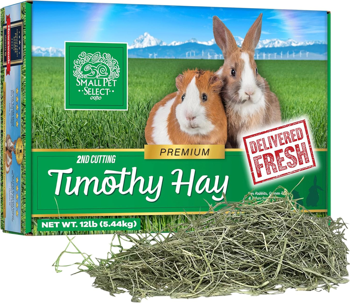2Nd Cutting Perfect Blend Timothy Hay Pet Food for Rabbits, Guinea Pigs, Chinchillas and Other Small Animals, Premium Natural Hay Grown in the US, 12 LB