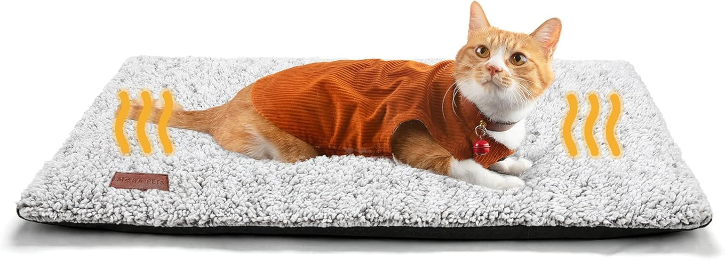 Self Warming Cat Bed Self Heating Cat Dog Mat 29.1 X 18.9 Inch Extra Warm Thermal Pet Pad for Indoor Outdoor Pets with Removable Cover Non-Slip Bottom Washable