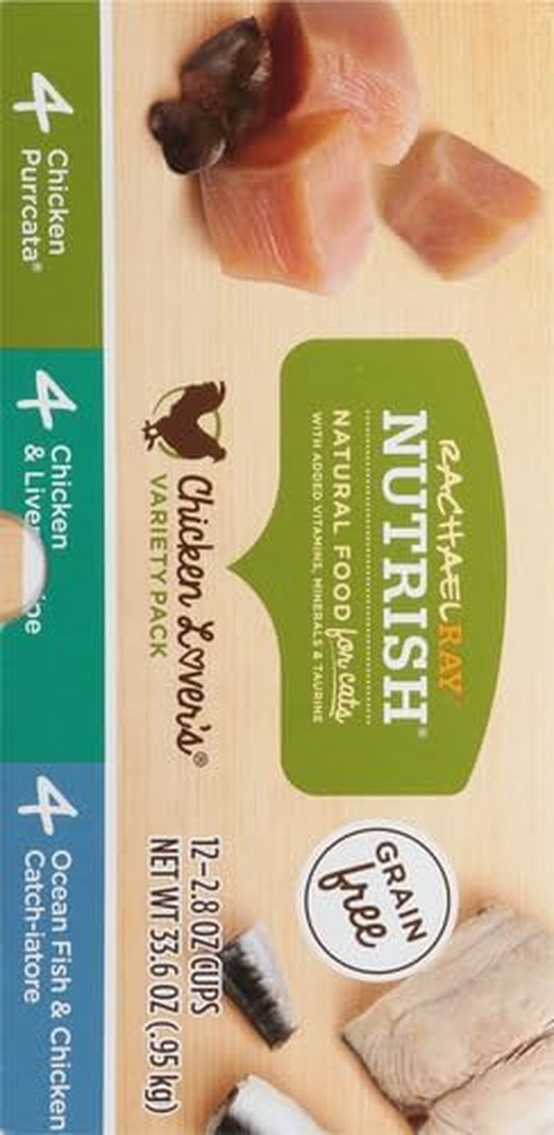 Rachael Ray  Premium Wet Cat Food, Chicken Lovers Variety Pack, Grain Free, 2.8 Oz. Tub, Pack of 12