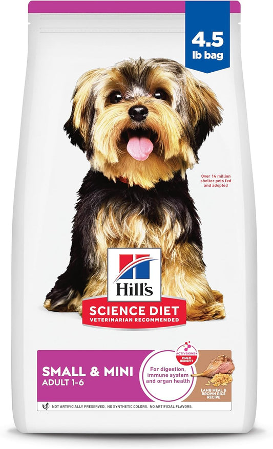 Small & Mini, Adult 1-6, Small & Mini Breeds Premium Nutrition, Dry Dog Food, Lamb & Brown Rice, 4.5 Lb Bag