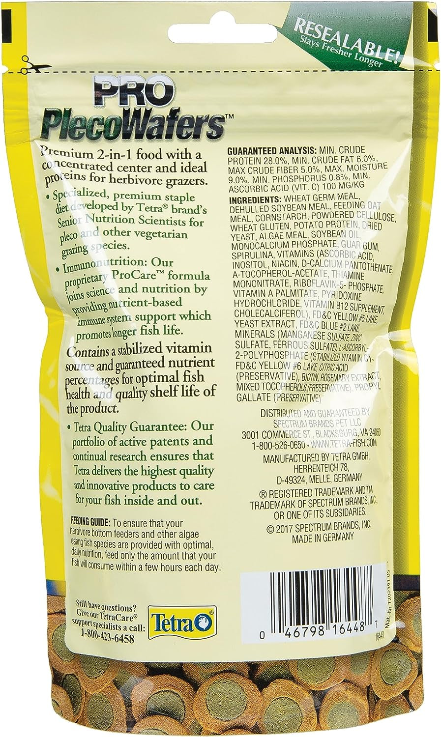 PRO Plecowafers 5.29 Ounces, Nutritionally Balanced Vegetarian Fish Food for Bottom Feeders, Concentrated Algae Center