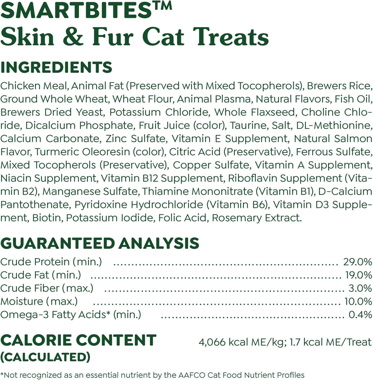 Feline Smartbites Skin & Fur Health Crunchy and Soft Cat Treats, Salmon Flavor, 4.6 Oz. Pack