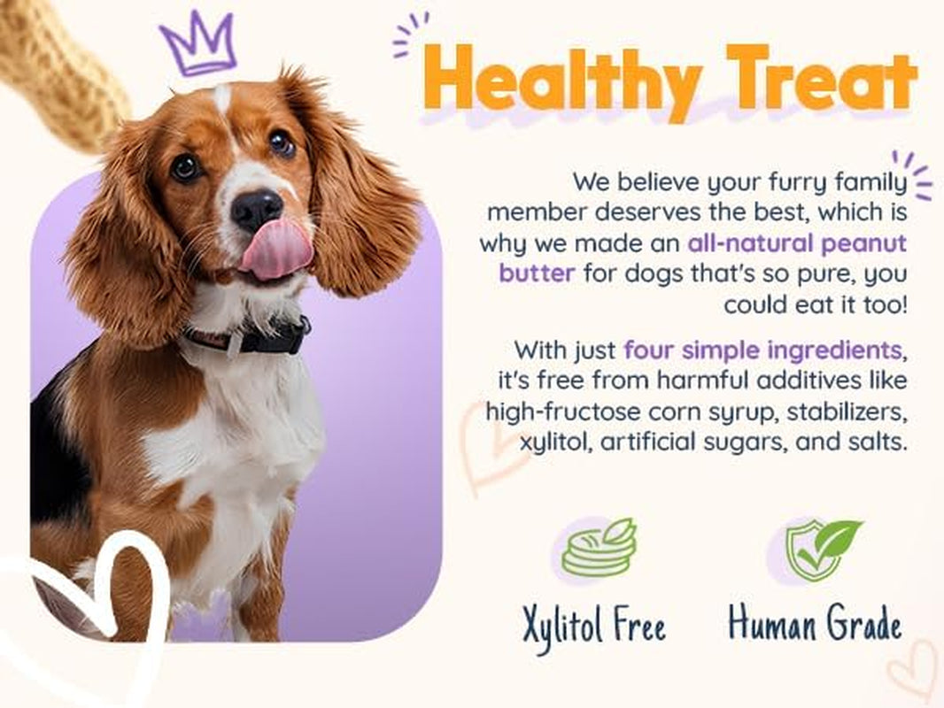 , Ruff Ruff Raw, Natural Dog Peanut Butter, Dog Treatmade in USA, (17 Oz Jars)