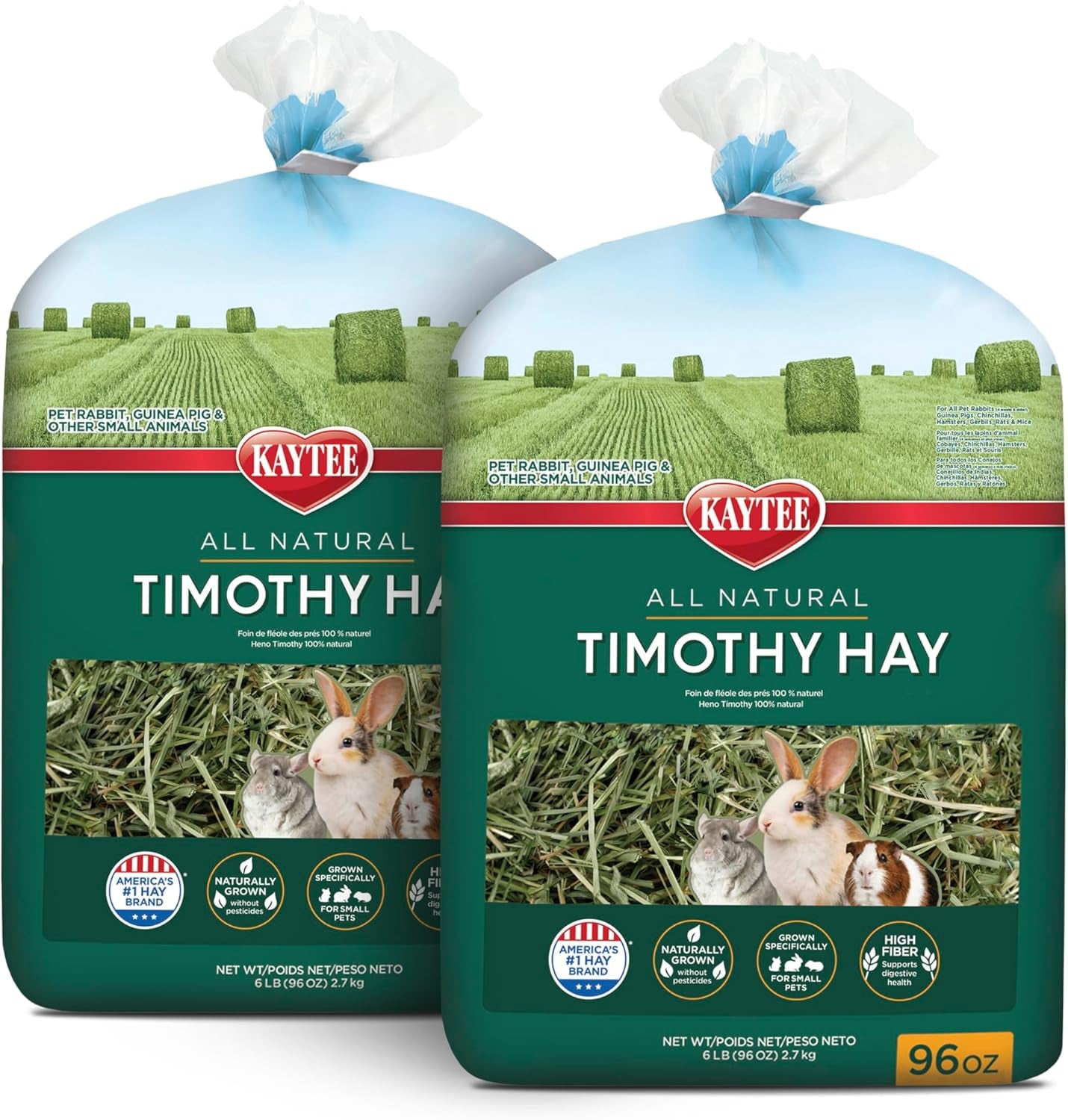 All Natural Timothy Hay for Guinea Pigs, Rabbits & Other Small Animals, 12 Pound