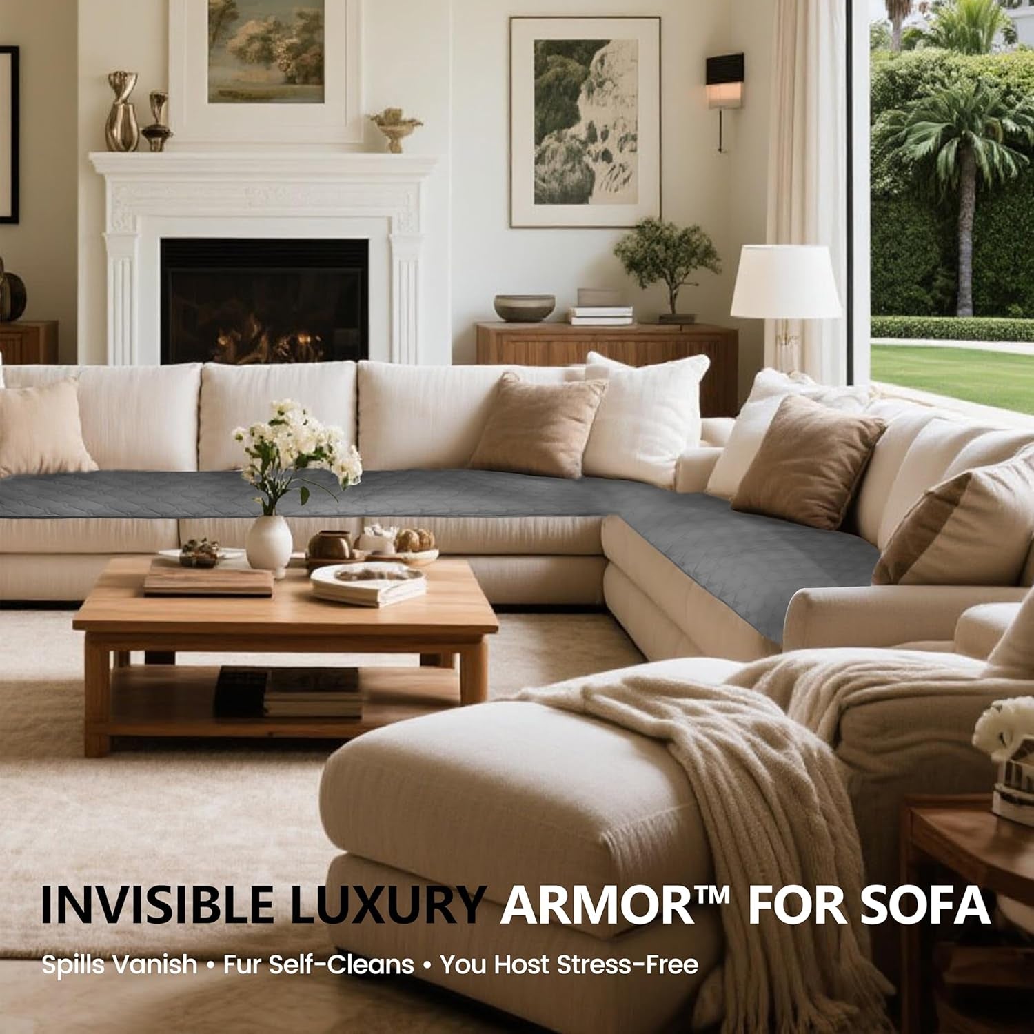 3X Stronger Waterproof Pet Blanket, Scratch Proof Furniture Protector for Dogs Cats, Reversible Cover 52X82 Inch, Dark Grey/Light Grey