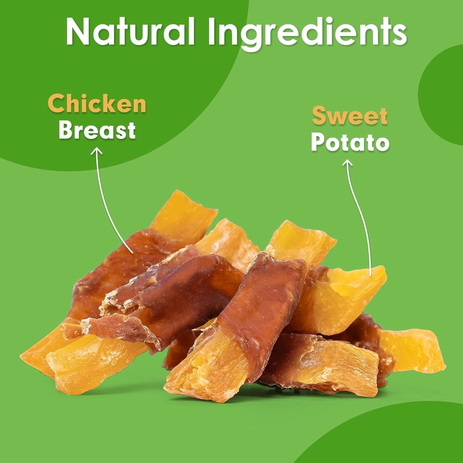 Dog Treats Rawhide Free Chicken Wrapped Sweet Potato Snacks, Gluten & Grain Free, Treats for Puppy and Small Dogs, (Chicken, 1.56 Pound-Pack of 1)