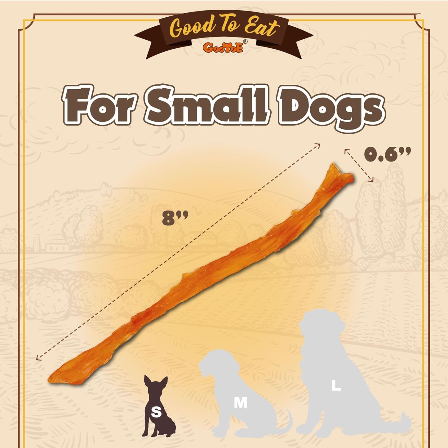 Turkey Tendons for Dogs – All-Natural, Hypoallergenic Dog Treats, Rawhide Alternative, Long Lasting Puppy Chews, Healthy Dog Treats for Small Breeds, Strips, 16 Oz Pack (1 Lb)