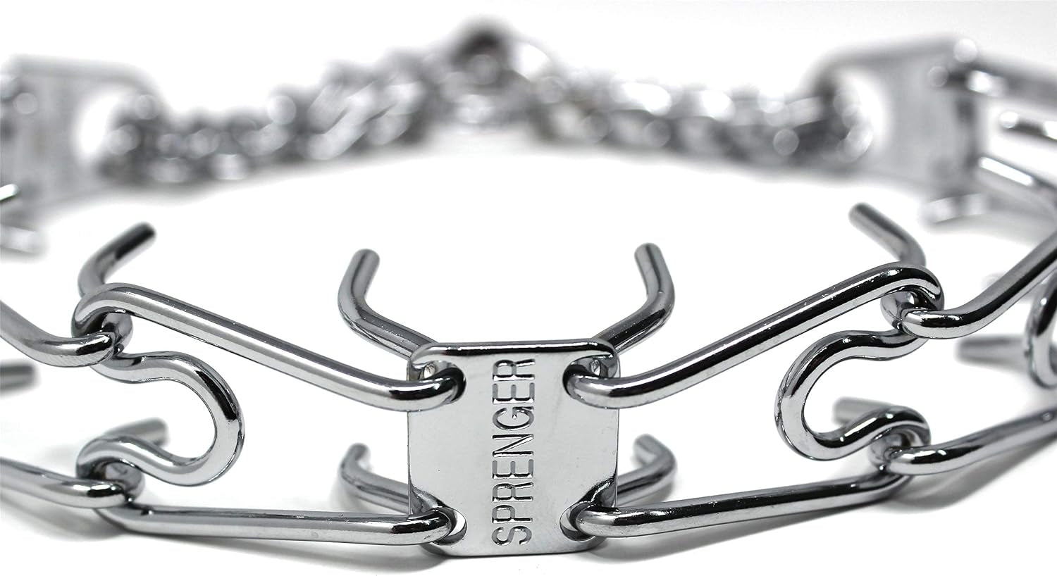 Prong Dog Training Collar, 22In X 3.0Mm (Neck Size up to 18In) Medium, Ultra-Plus Chrome Plated Steel Pet Pinch anti Pull Collar for Dogs Made in Germany