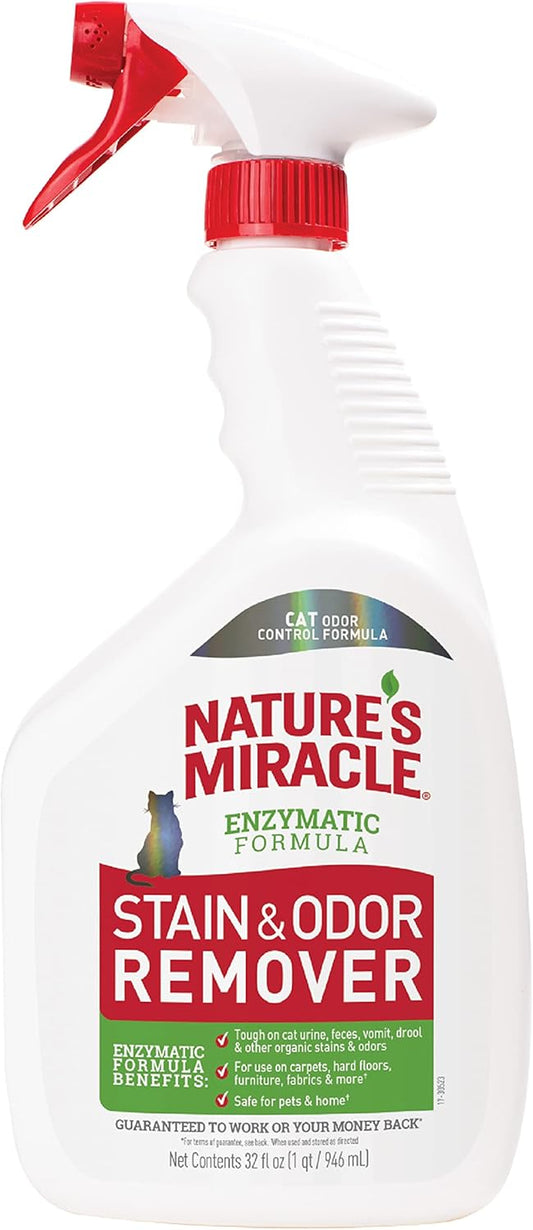 Stain and Odor Remover, Spot Stain and Pet Odor Eliminator, Enzymatic Formula, 32 Ounce Spray