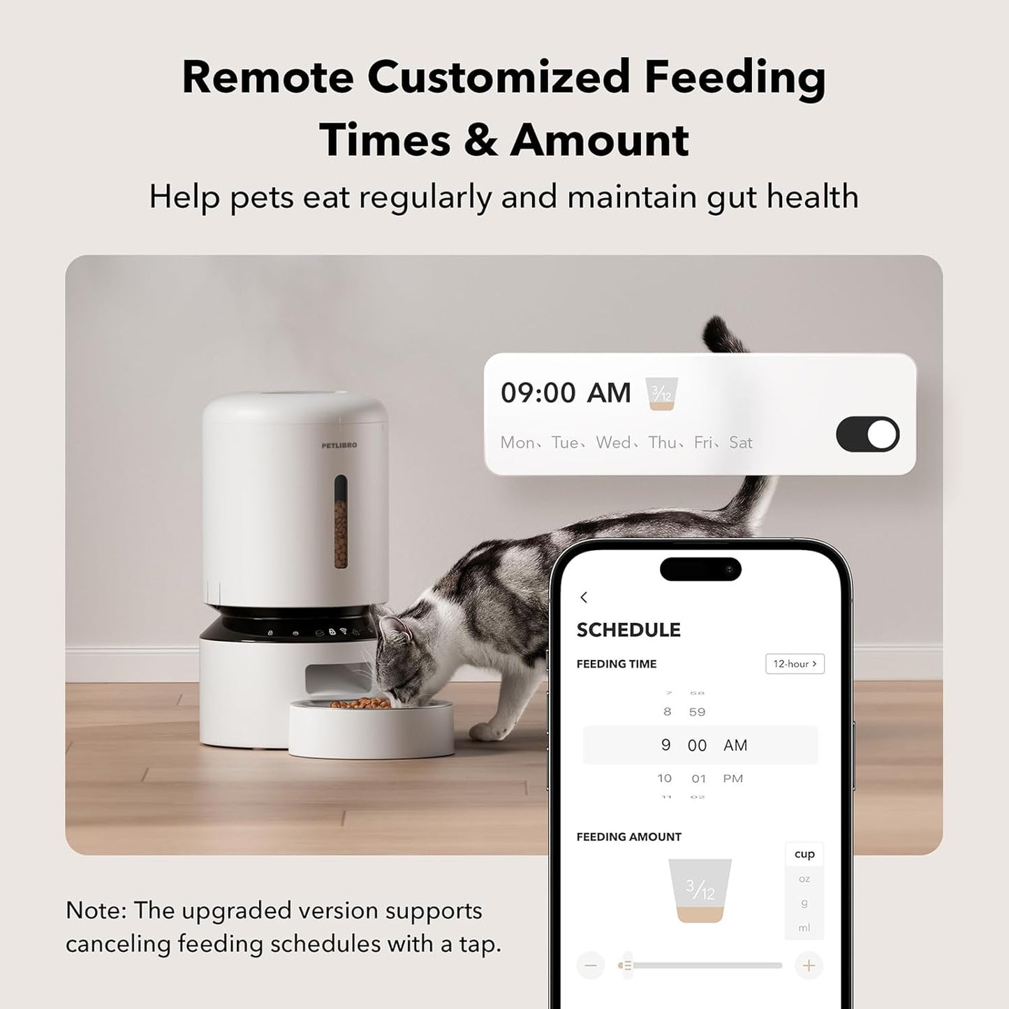 Automatic Cat Feeder, 5G Wifi Automatic Dog Feeder with Freshness Preservation, 5L Timed Cat Feeders with Low Food Sensor, up to 10 Meals per Day, Granary Pet Feeder for Cats/Dogs