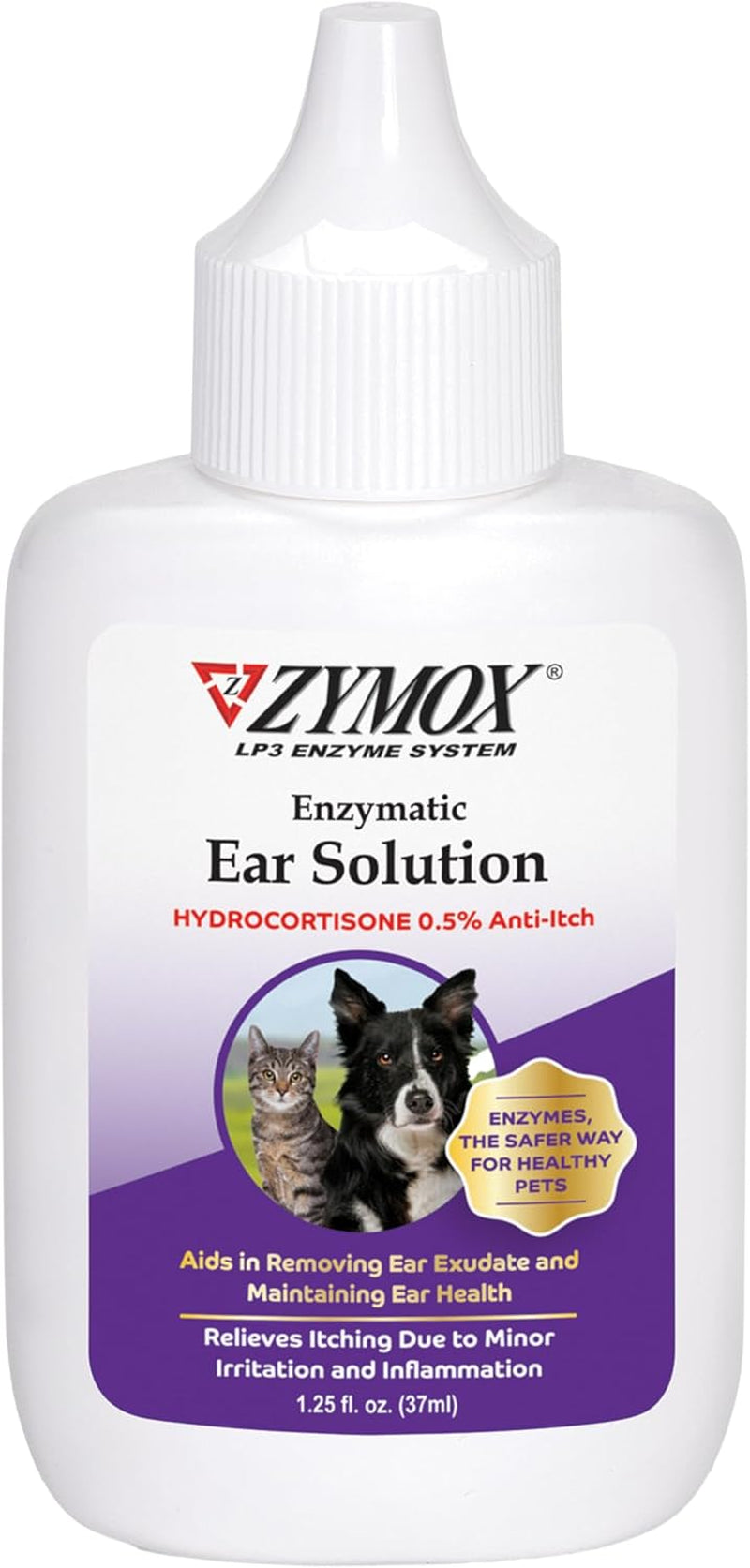 Enzymatic Ear Solution with 0.5-Percent Hydrocortisone, for Dog & Cat, 1.25 Oz