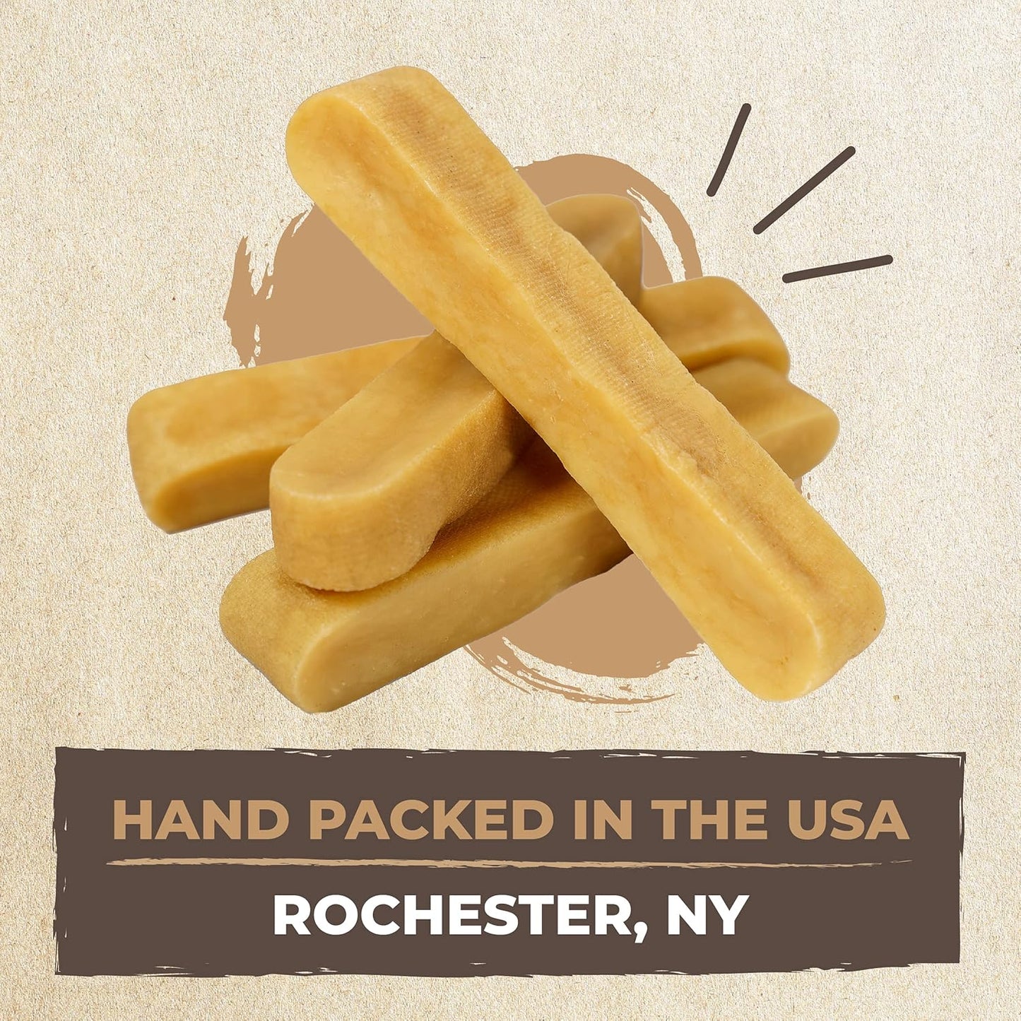 Yak Cheese Chews for Dogs | All-Natural Long Lasting Pet Treats. Odorless and Great for Oral Health. Limited-Ingredient Chews for Puppies & Power-Chewers (Large, 8 Pack)