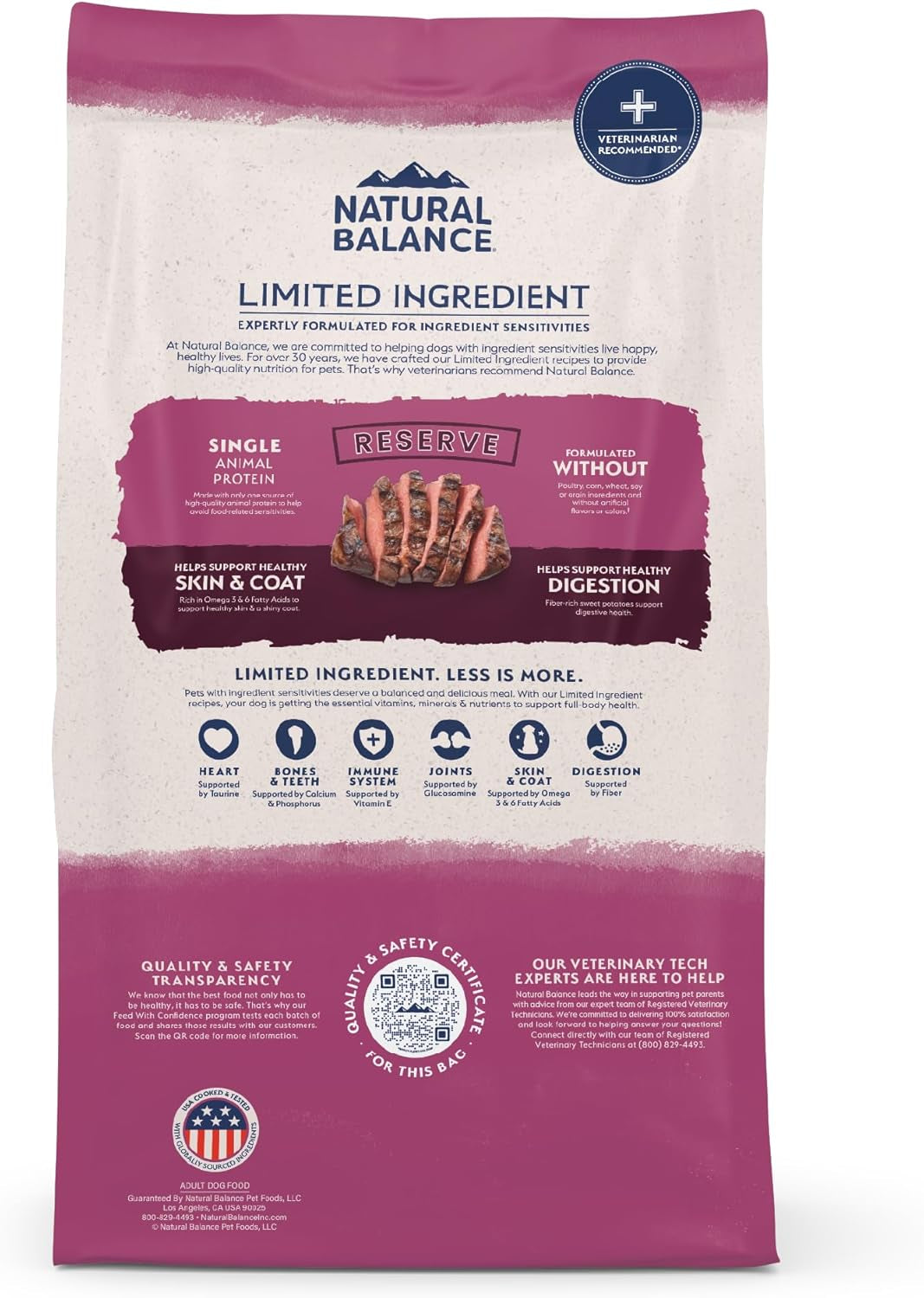 Limited Ingredient Adult Grain-Free Dry Dog Food, Reserve Sweet Potato & Venison Recipe, 22 Pound (Pack of 1)