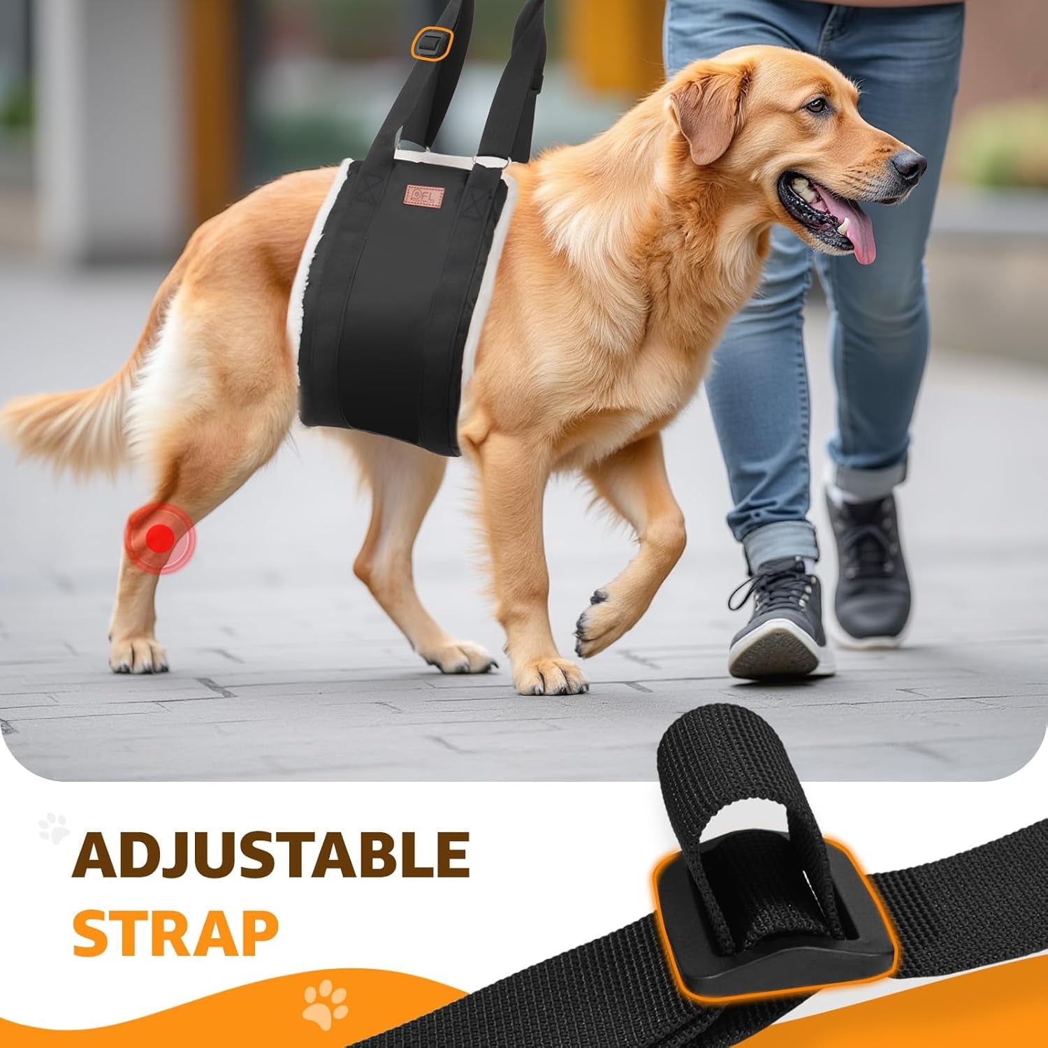 Adjustable Dog Lift Harness Dog Sling for Large Dogs Hind Leg Support Soft Lift Support and Rehab Harness for Weak Rear Legs, Helps Senior, Injured, Disabled and after ACL Surgery Dogs Large
