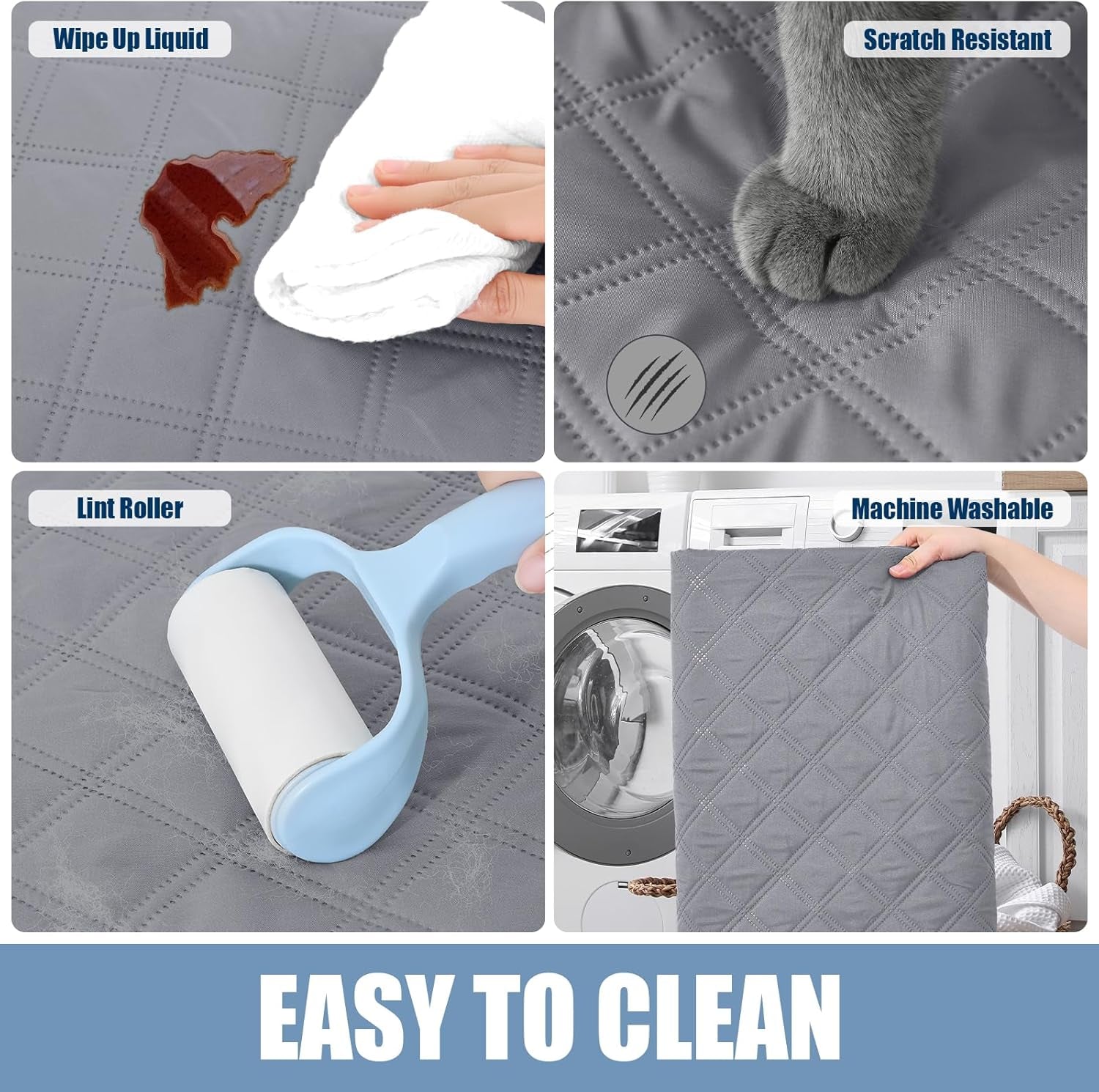 Waterproof Dog Bed Cover Pet Blanket, Soft Washable Dog Blanket for Furniture Bed Couch Sofa Reversible (30"X70", Grey/Dark Grey)