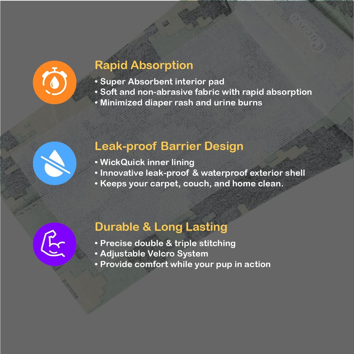 Disposable Male Dog Wraps, Small Size, 84 Count, Super Absorbent, Breathable, Wetness Indicator