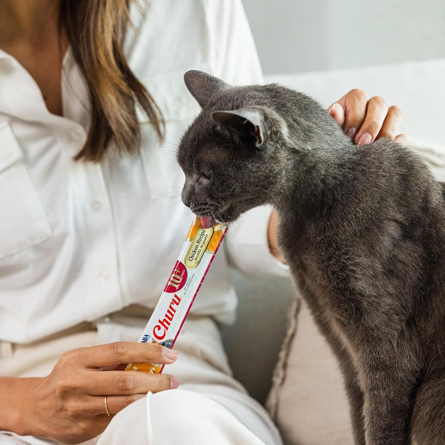 Churu for Senior 10+, Creamy Lickable Cat Treats with Taurine, Vitamin E & C, 0.5 Ounces Each, 40 Tubes, Tuna & Chicken Variety