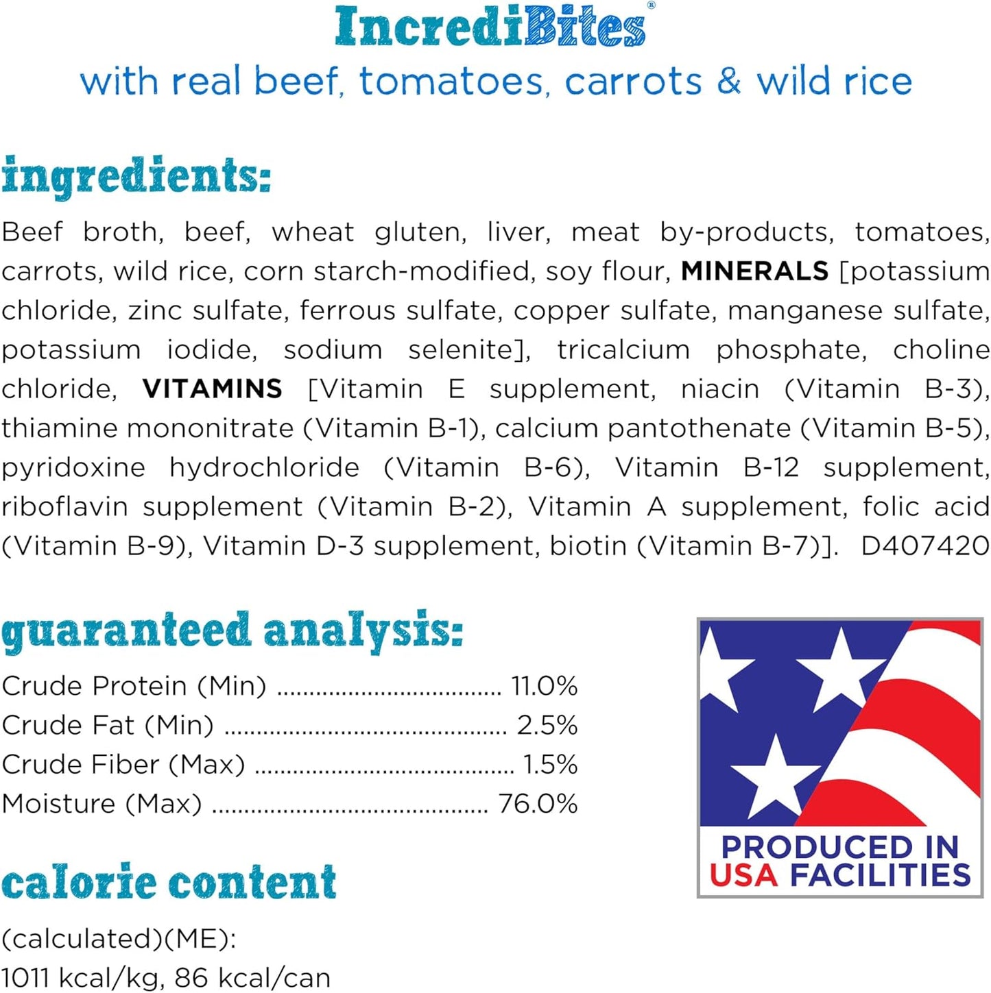 Purina  Small Breed Wet Dog Food with Gravy, Incredibites with Real Beef - (8 Packs of 3) 3 Oz. Cans