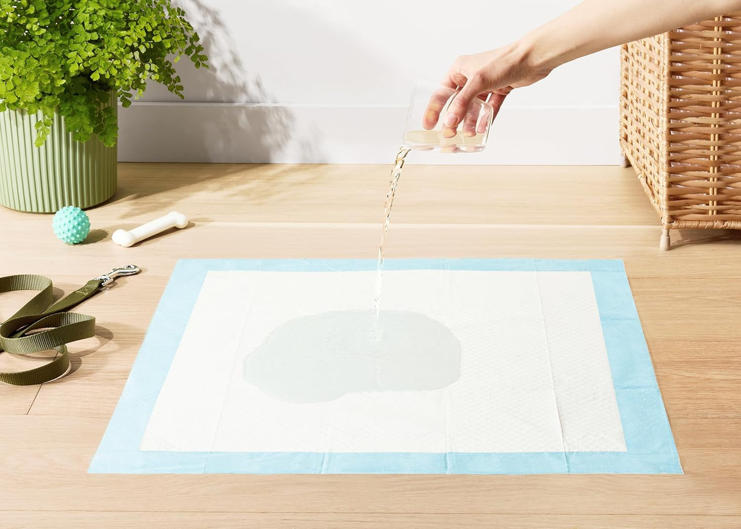 Dog and Puppy Pee Pads with 5-Layer Leak-Proof Design and Quick-Dry Surface for Potty Training, Standard Absorbency, X-Large, 28 X 34 Inch - Pack of 60, Blue & White