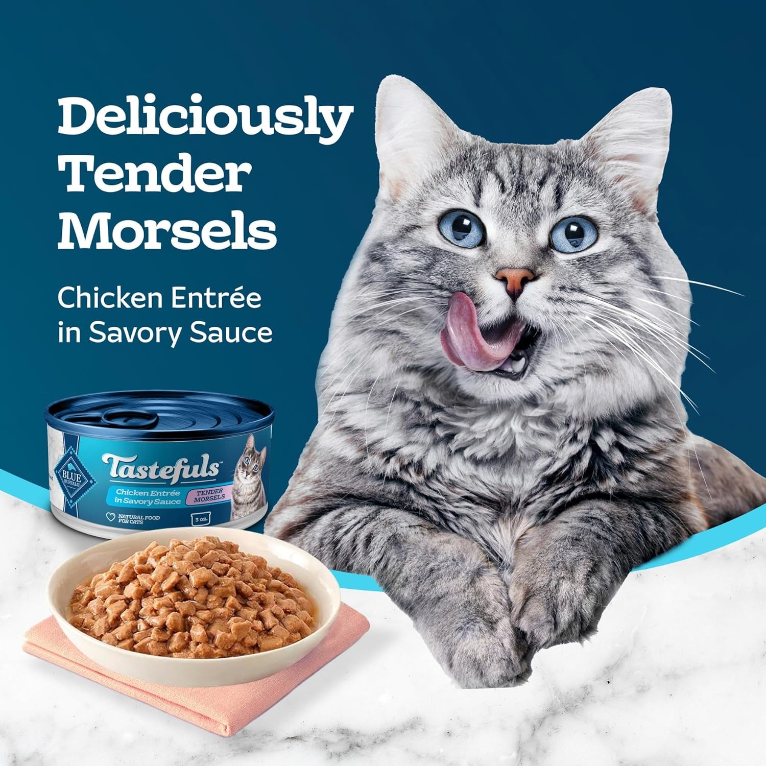 Tastefuls Natural Tender Morsels Wet Cat Food, Chicken Entrée 3-Oz Cans (Pack of 24)