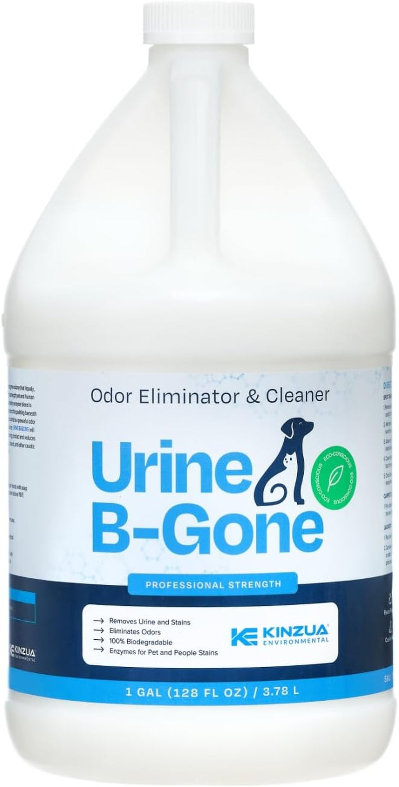 Urine B-Gone, Professional Enzyme Odor Eliminator & Pet Stain Remover, Human, Cat & Dog Urine Cleaner, Effective on Laundry, Carpets & More, Original Scent, 1 Gallon