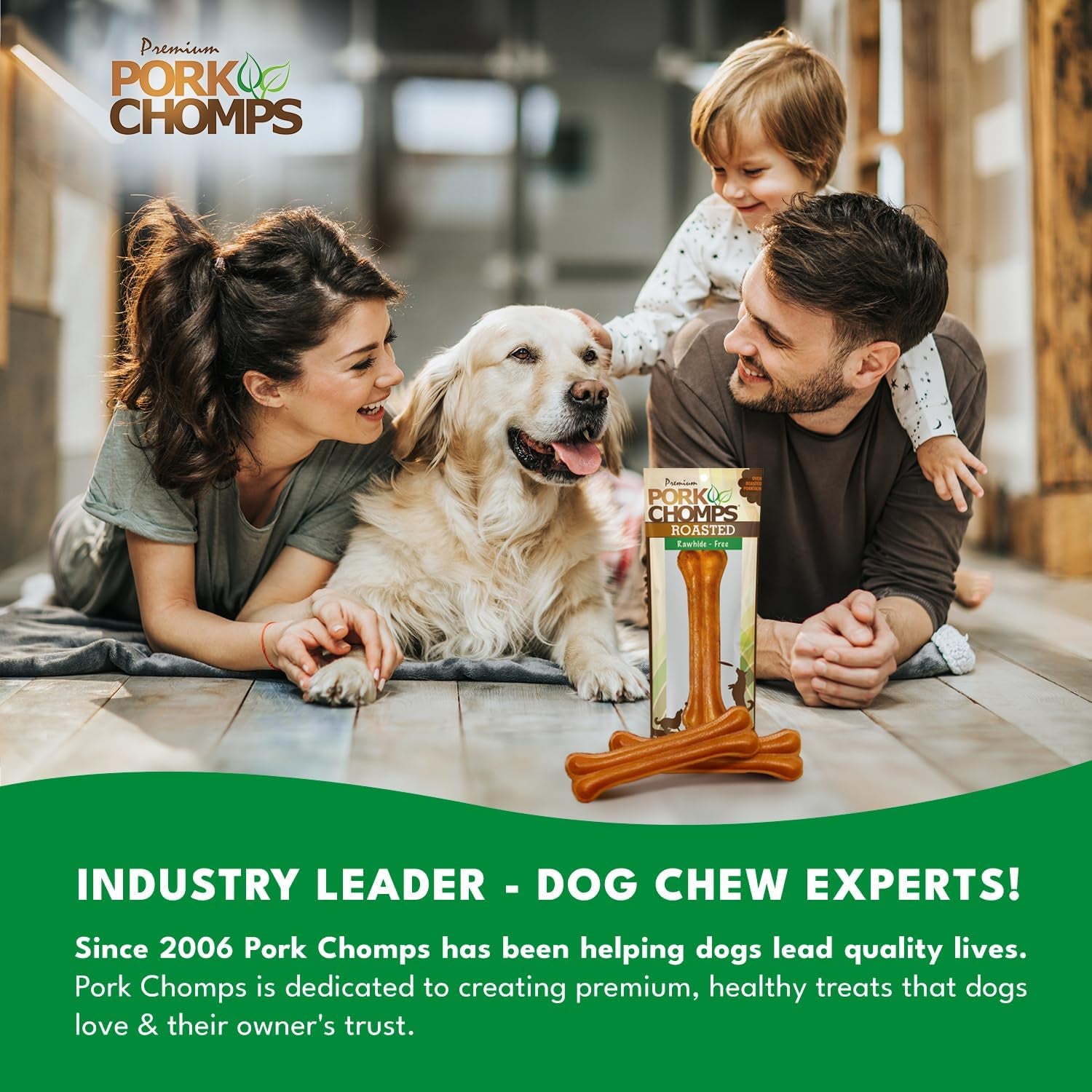 Roasted Pressed Pork Skin Dog Chew, 7-Inch Bone, 1 Count