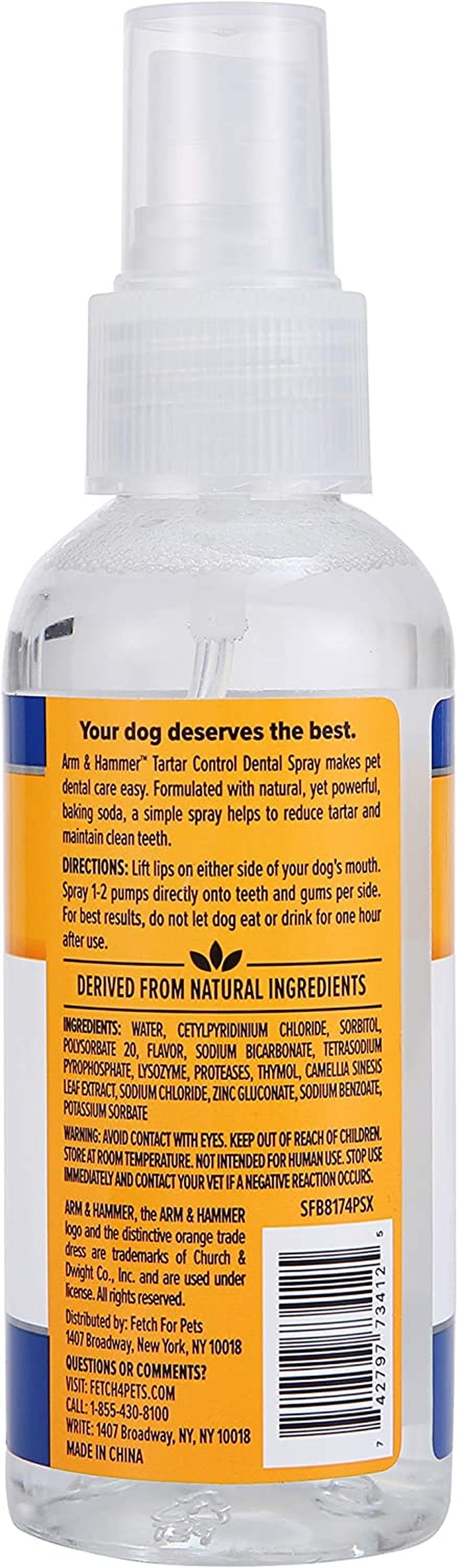 for Pets Tartar Control Dental Spray for Dogs, Mint Flavor - Dog Breath Freshener, Dog Plaque and Tartar Remover, Dog Dental Care and Teeth Cleaning, 4 Ounce