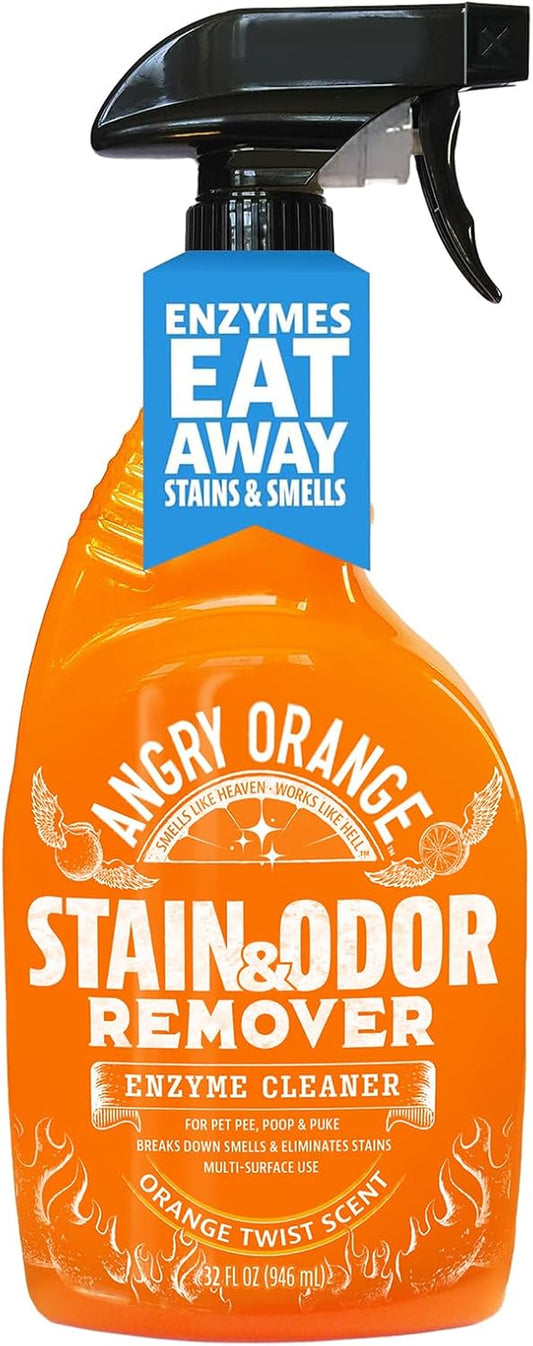 Stain Remover - 32Oz Enzyme Pet Cleaner - Dog & Cat Urine Destroyer and Stain Remover - Citrus Spray Cleaning Solution - Puppy Supplies