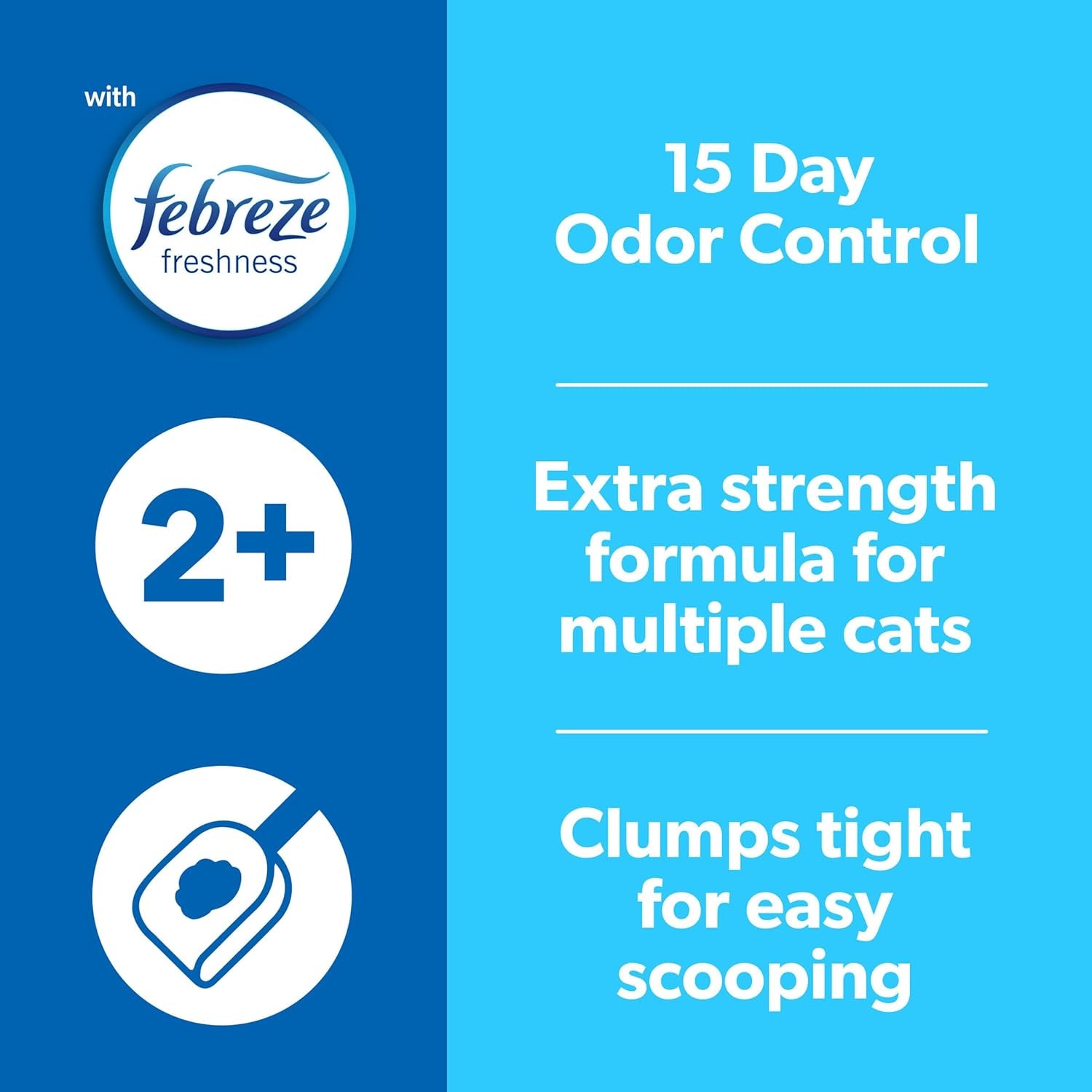 Advanced Multi Cat Clumping Litter with Febreze Freshness,  Clumping Cat Litter Extra Strength Formula, 37 Lbs. (2 X 18.5 Lb. Box)