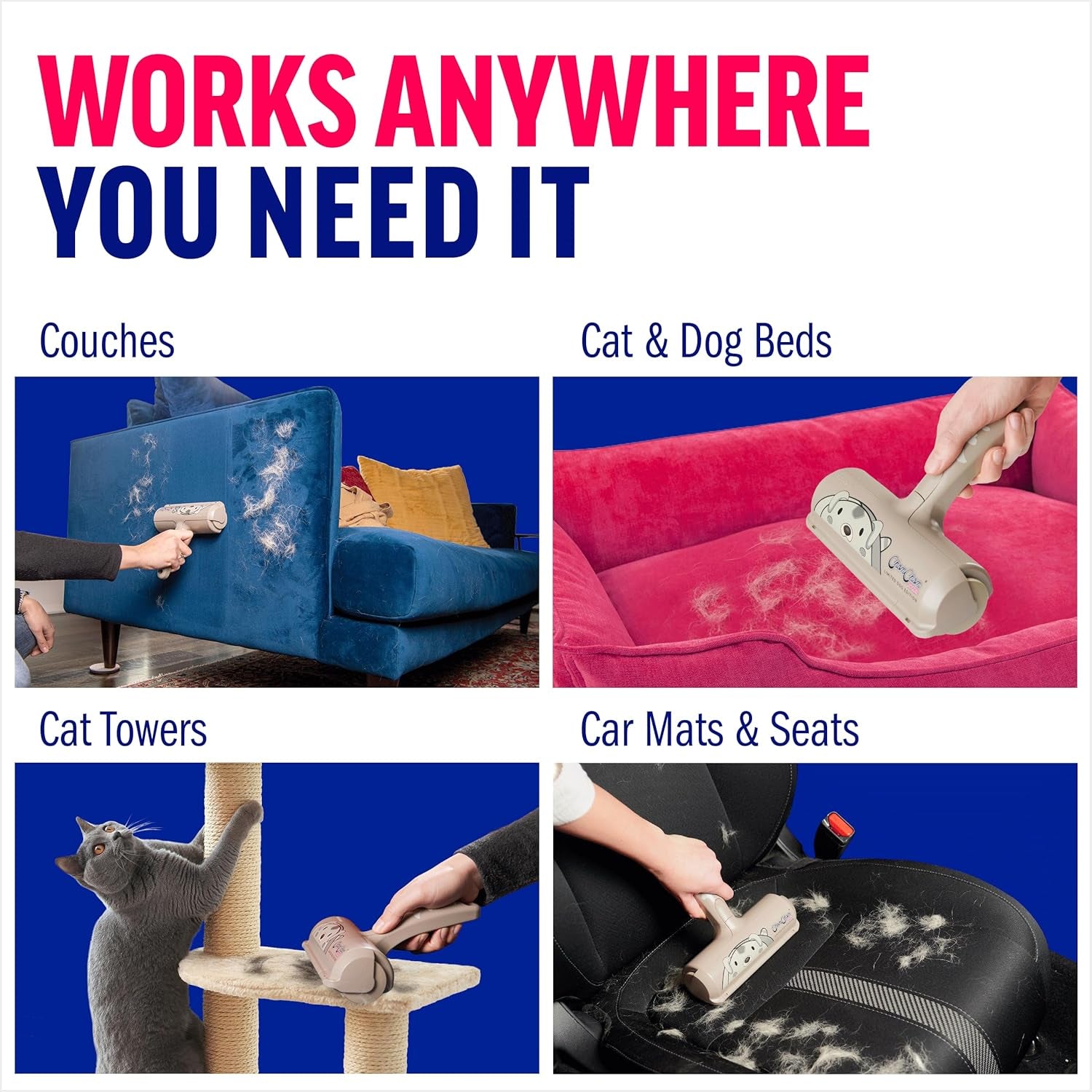 Pet Hair Remover - Reusable Dog and Cat Lint Rollers for Furniture, Couch, Car, and Clothes - Limited Dog Edition﻿