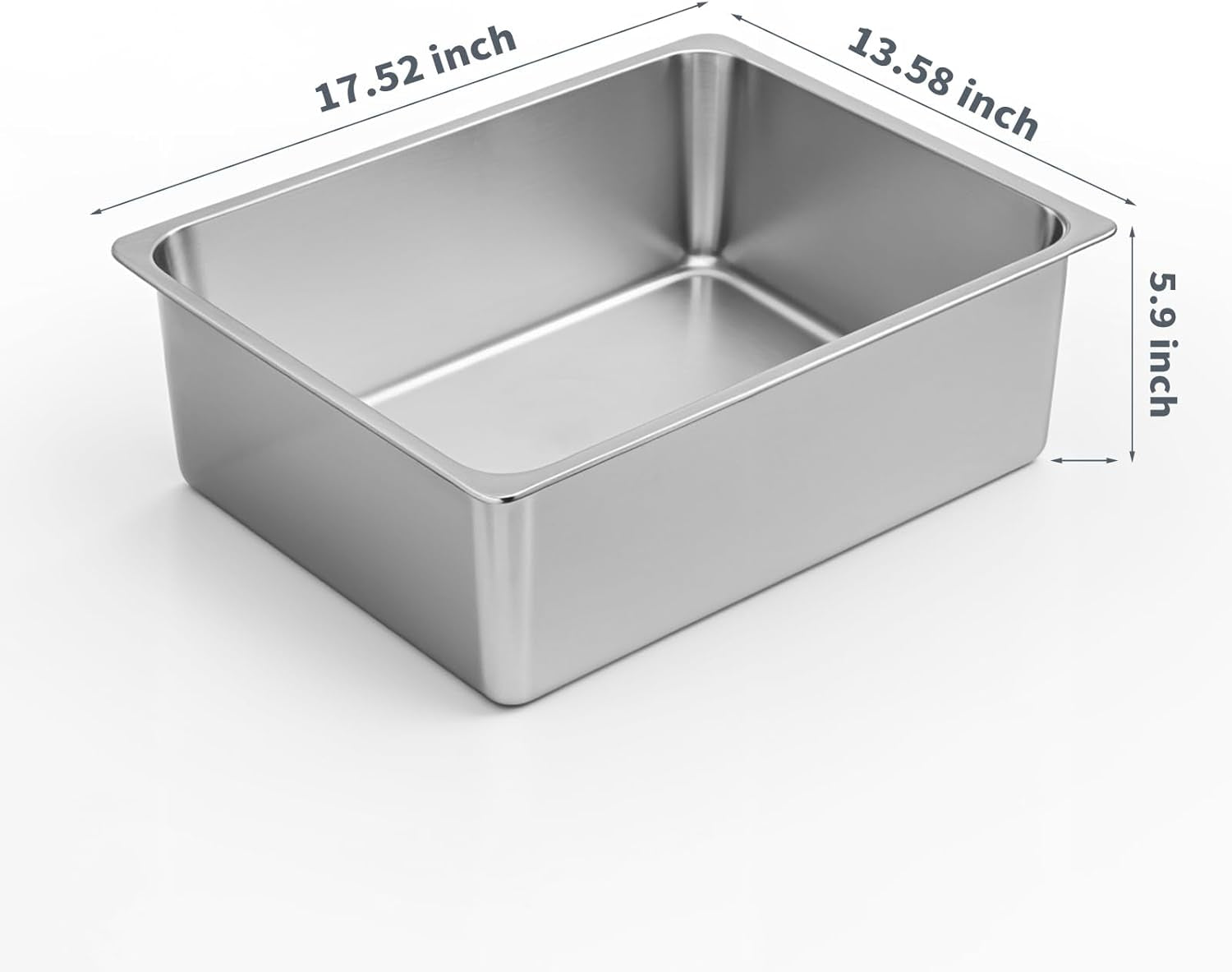 Stainless Steel Cat Litter Box - Metal High Sided Cat Pan, Large Stainless Steel Box, Indoor Litter Tray, Non Stick, No Smell, Easy to Clean, Pet Toilet Supplies for Kitten, Kitty, Rabbit