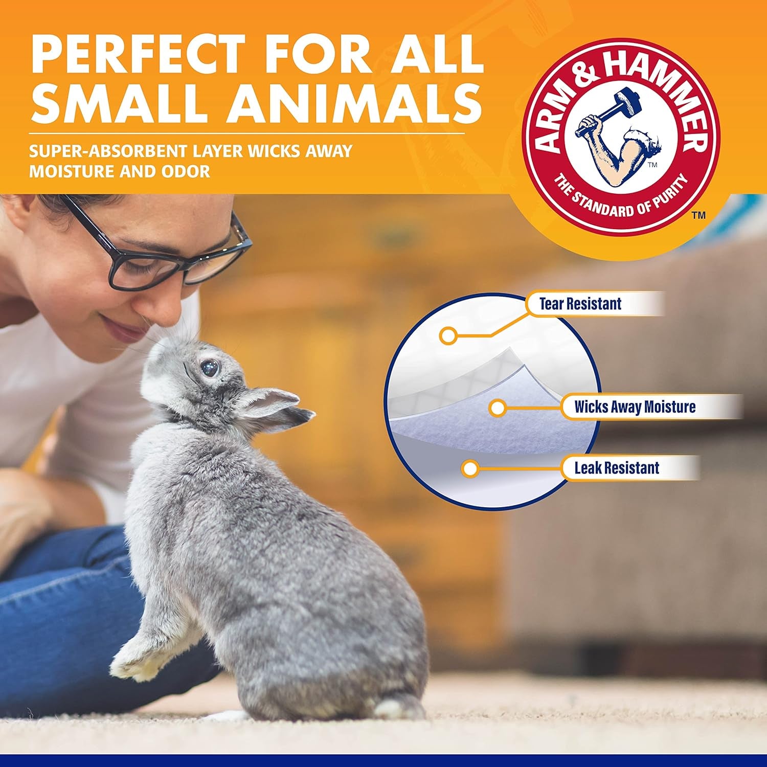 for Pets Super Absorbent Cage Liners for Guinea Pigs, Hamsters, Rabbits & All Small Animals Best Cage Liners for Small Animals (Pack of 3, 21 Count Toal)
