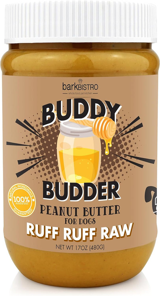 , Ruff Ruff Raw, Natural Dog Peanut Butter, Dog Treatmade in USA, (17 Oz Jars)